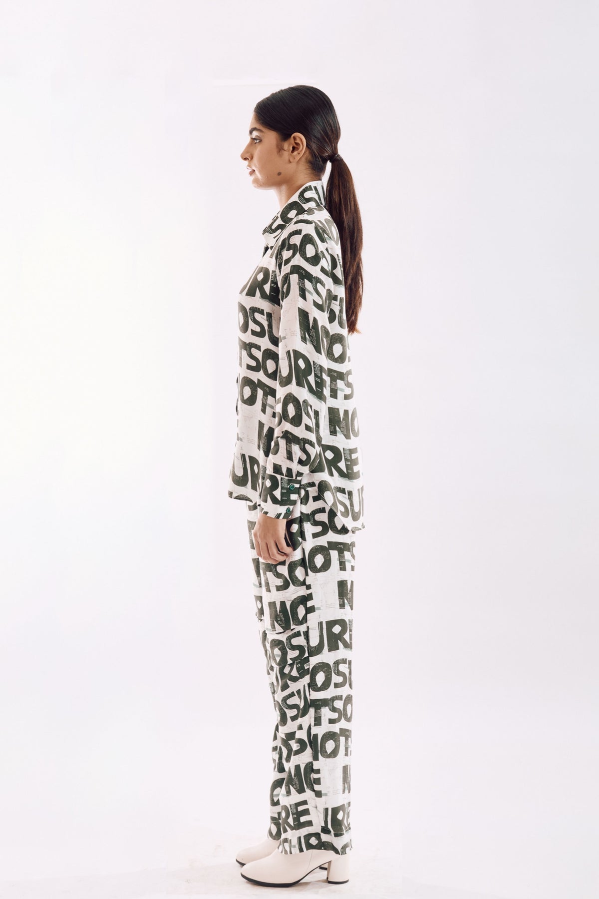 White Green Check Co-ord Set
