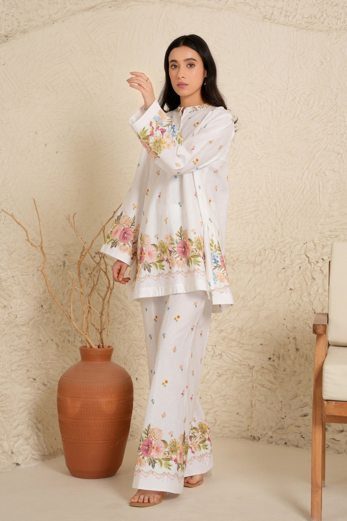 White Floral Co-ord Set