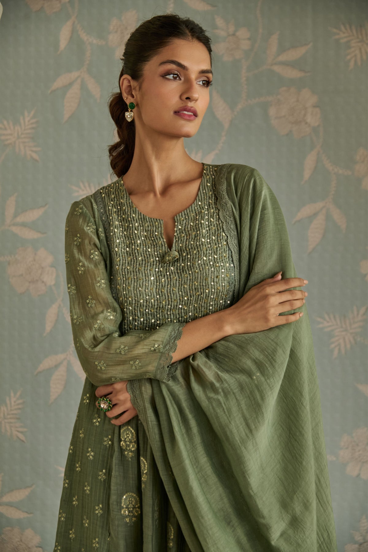 Green Nera Kurta Set