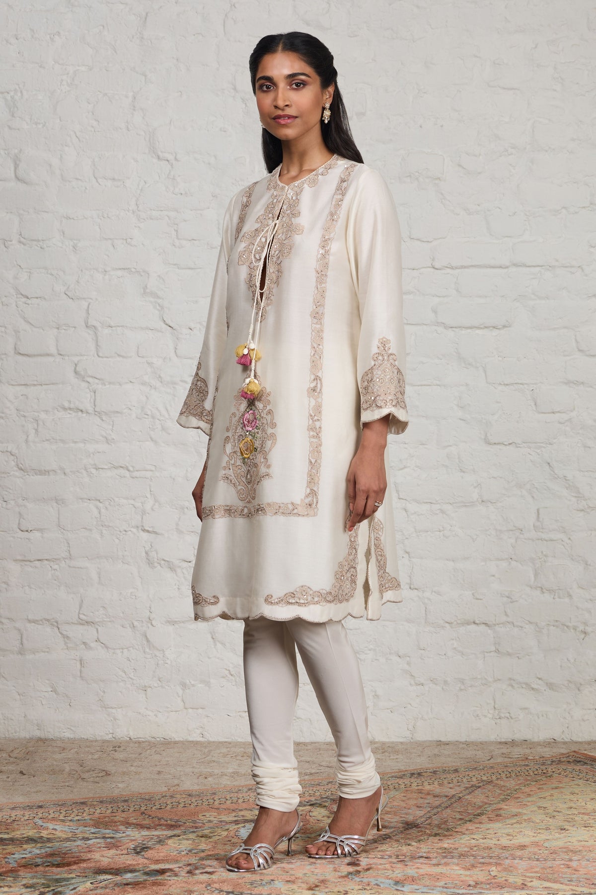 Off-white Long Kurta Set