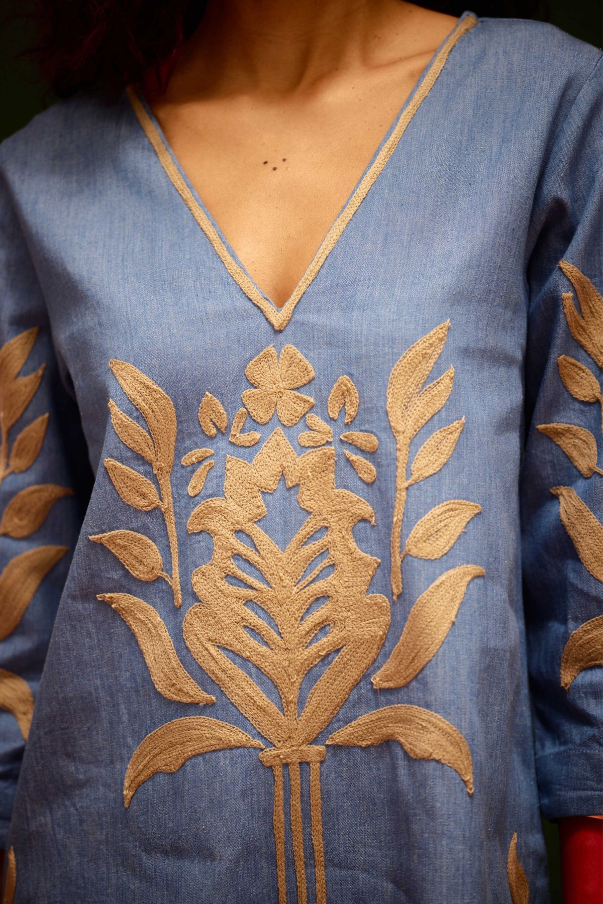 Blue Cotton Shift Dress