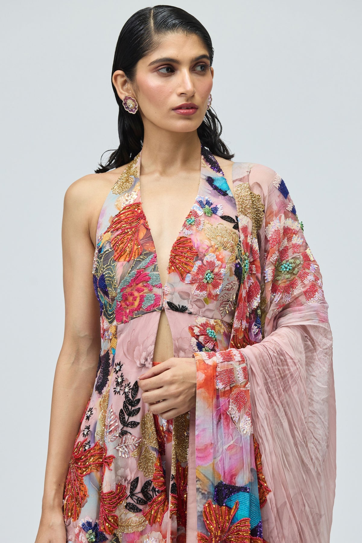 Ggt Halter Neck Sharara Set