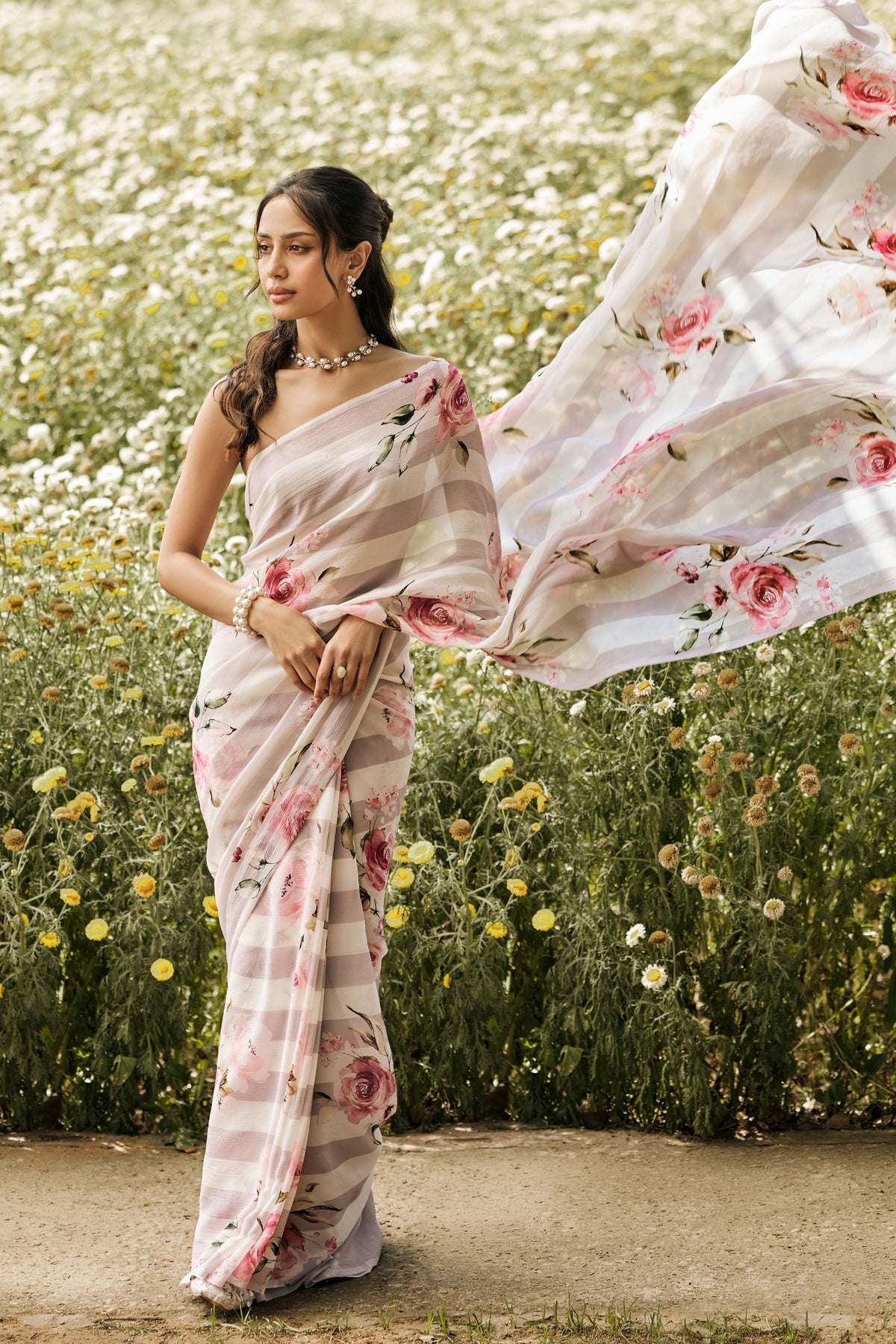 Annie Lavender Chiffon Saree
