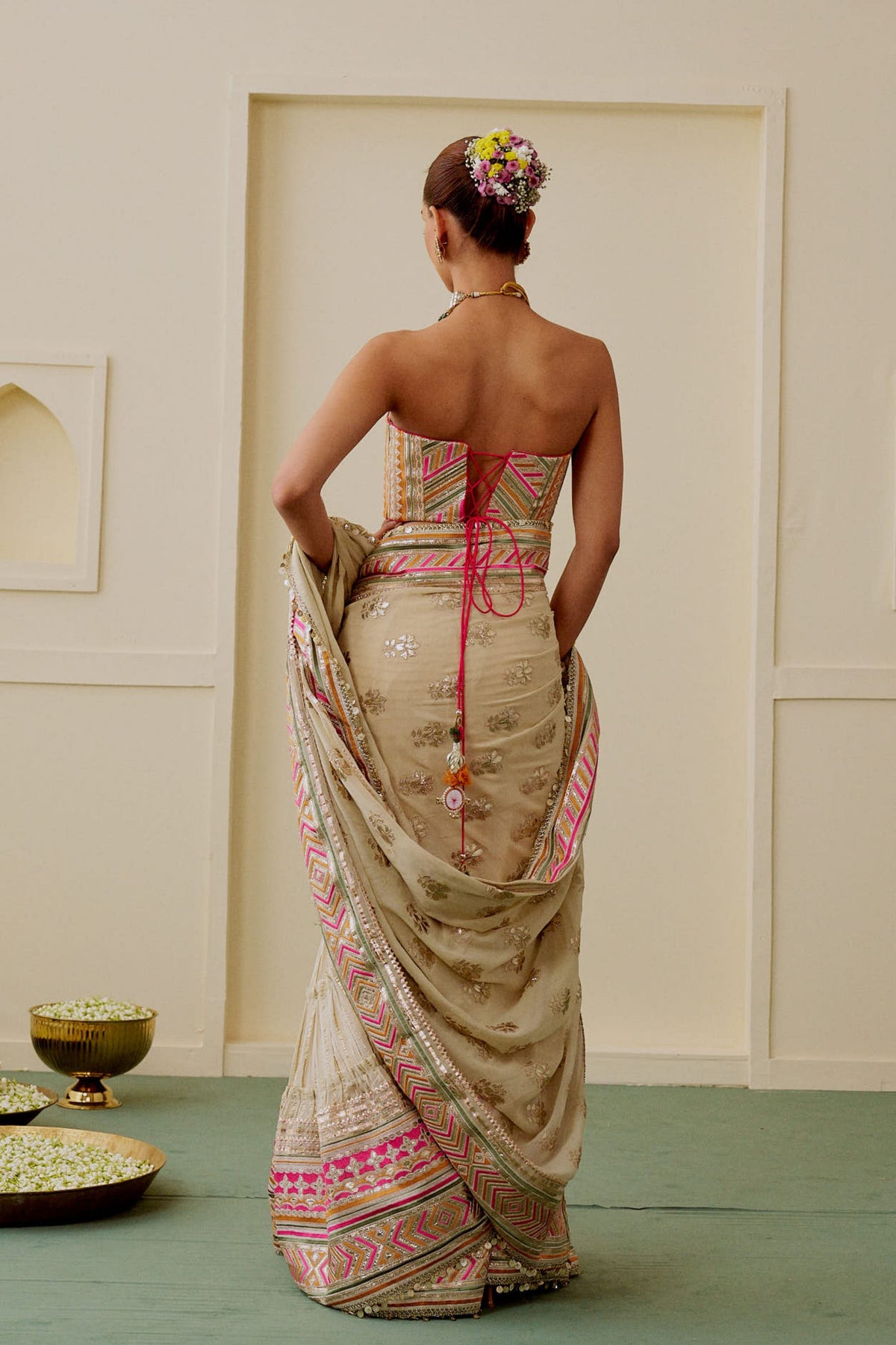 Zehn Draped Saree Set