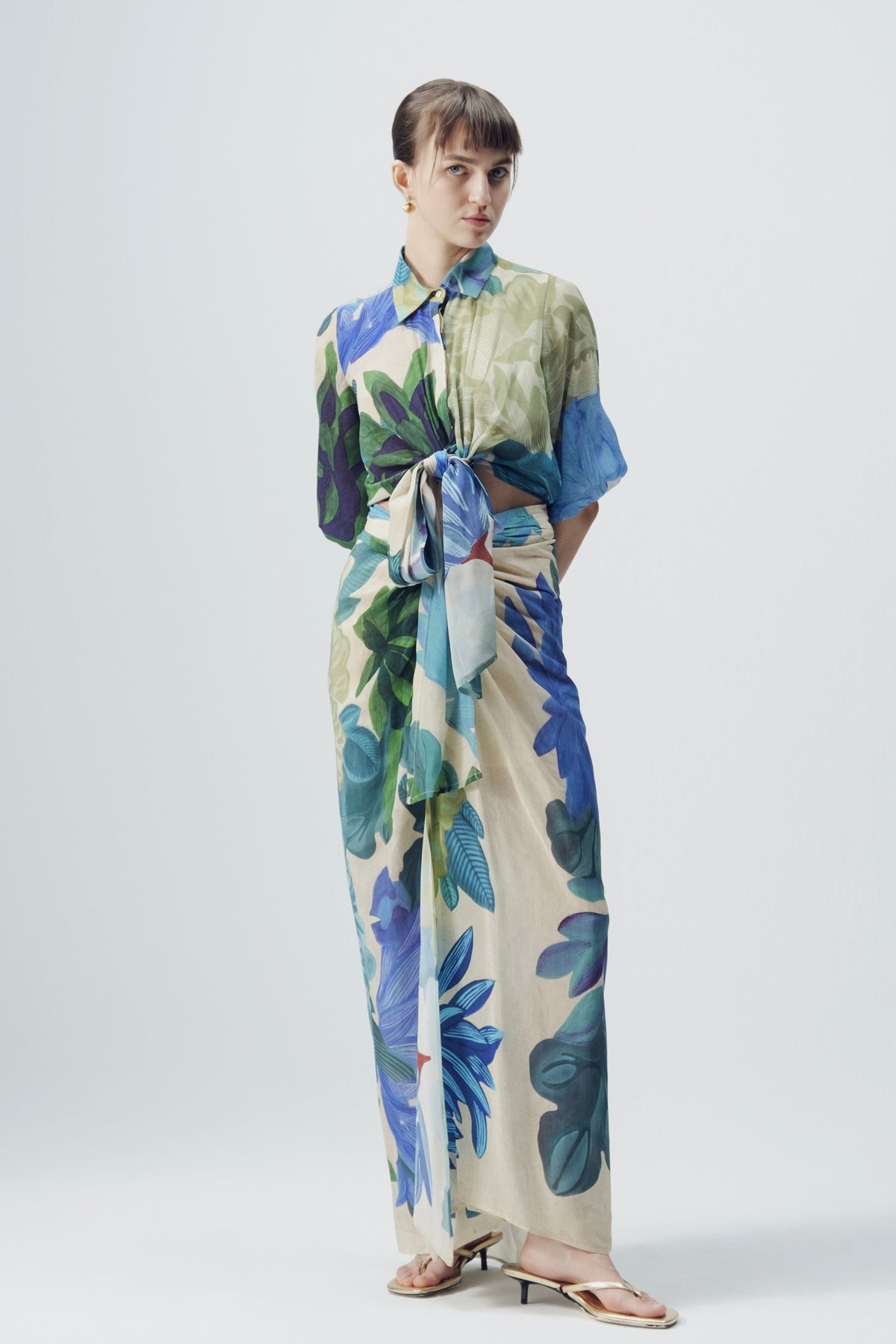 Garden Party Tie up Top and Skirt Set