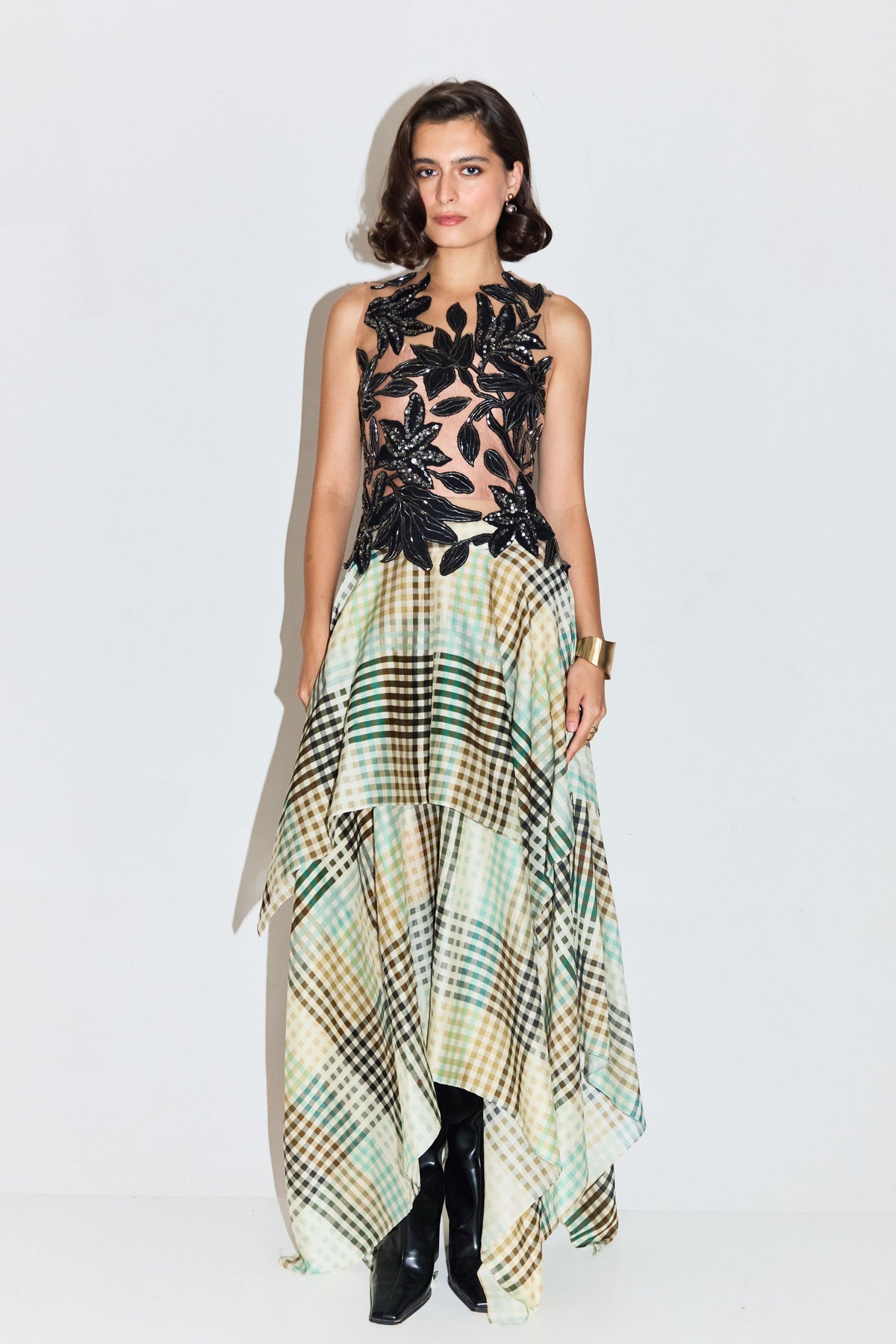 Davis Embroidered Top With Skirt