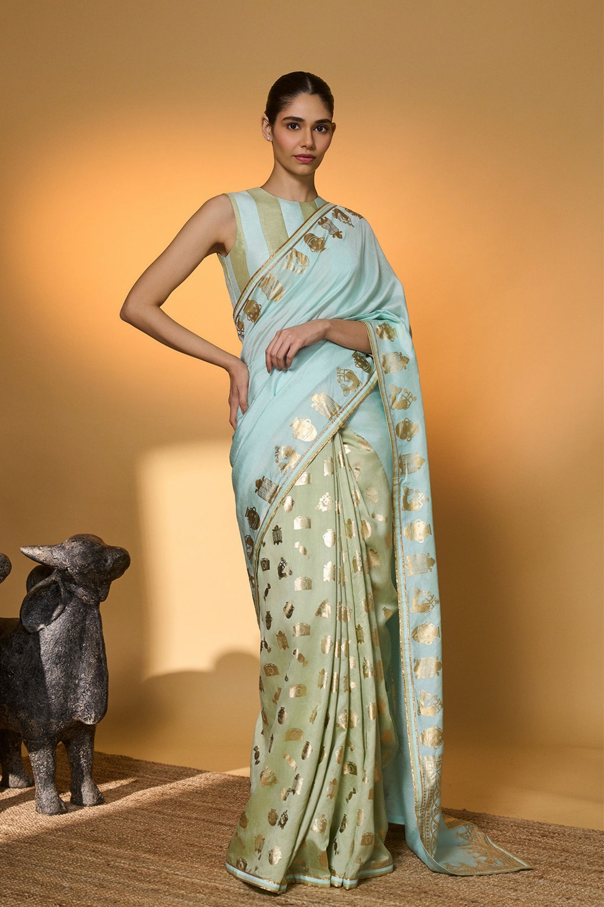 Mint and Blue All Charms Saree