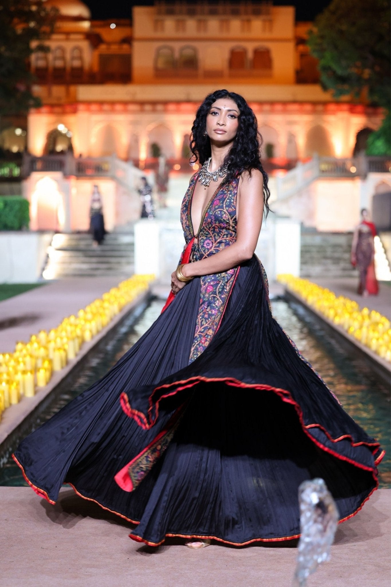 The Black Slit Jacket Set - Punit Balana - Elahe