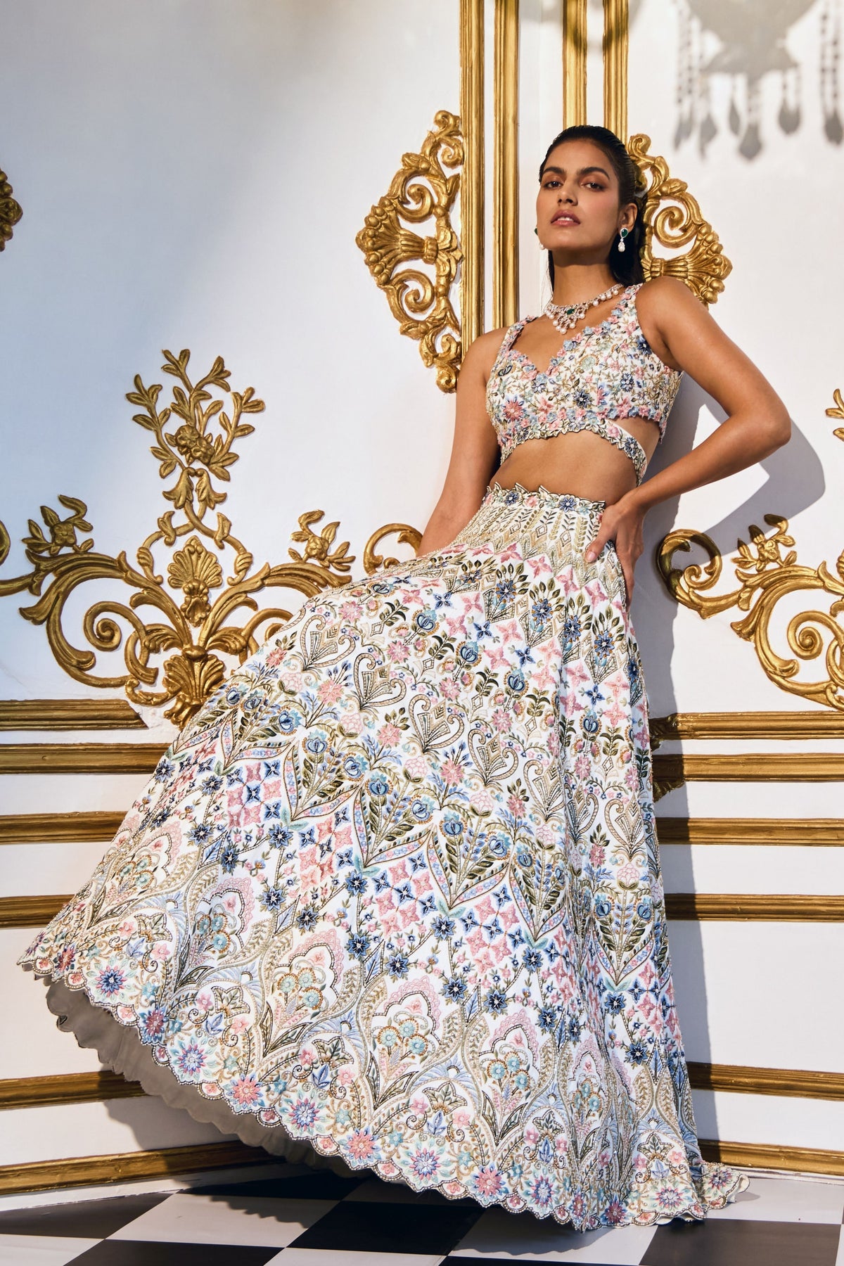 Solene Full Jaal  Lehenga Set