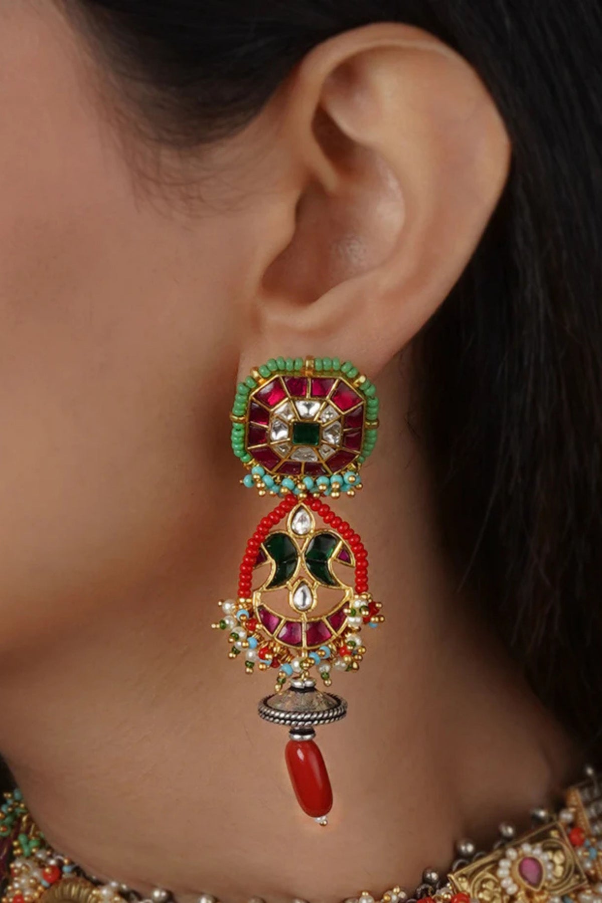 Multicolor Tribal Necklace Set
