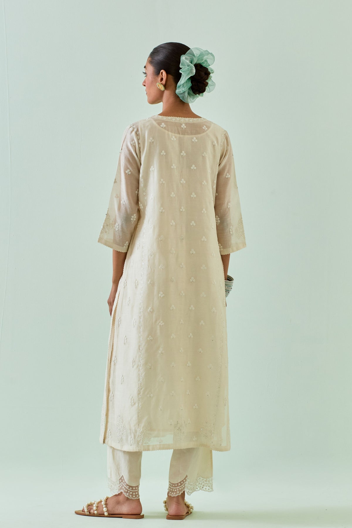 Off White Straight Kurta Set