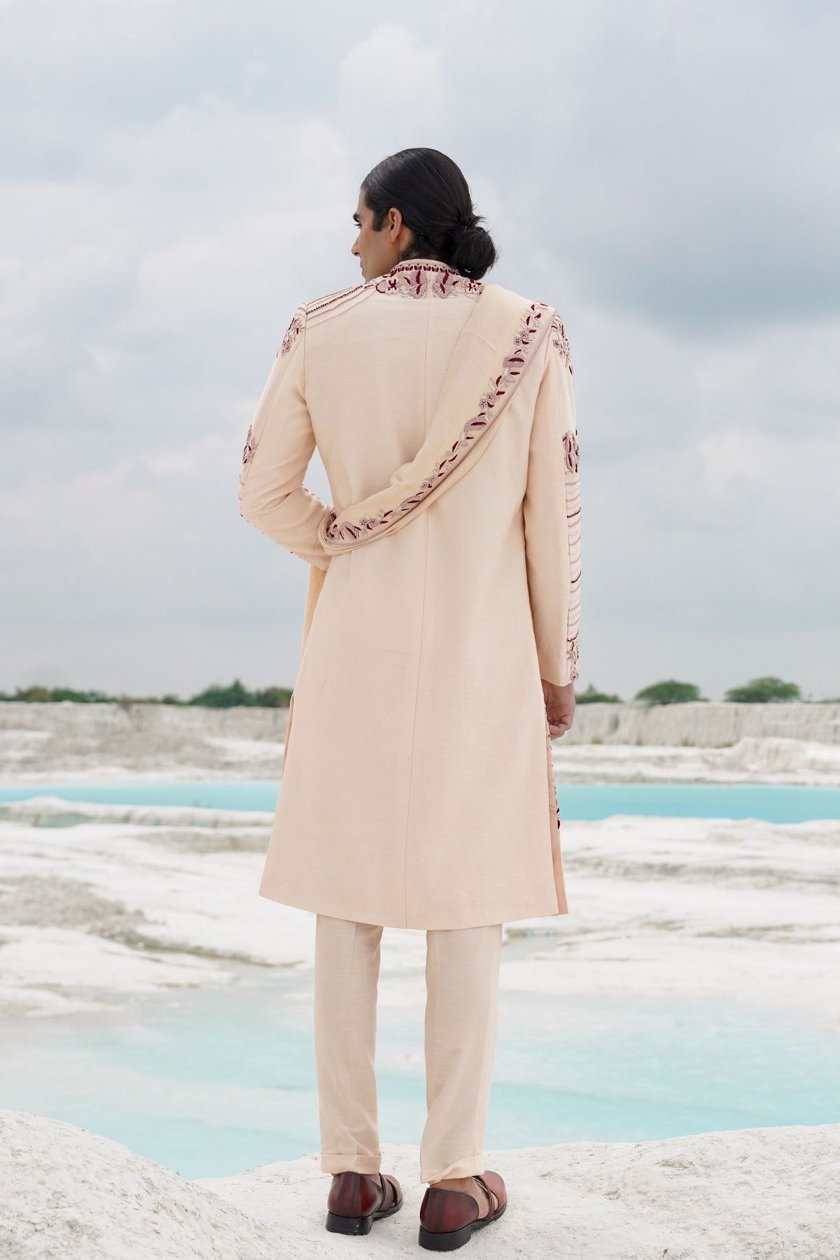 Off White Sherwani Set