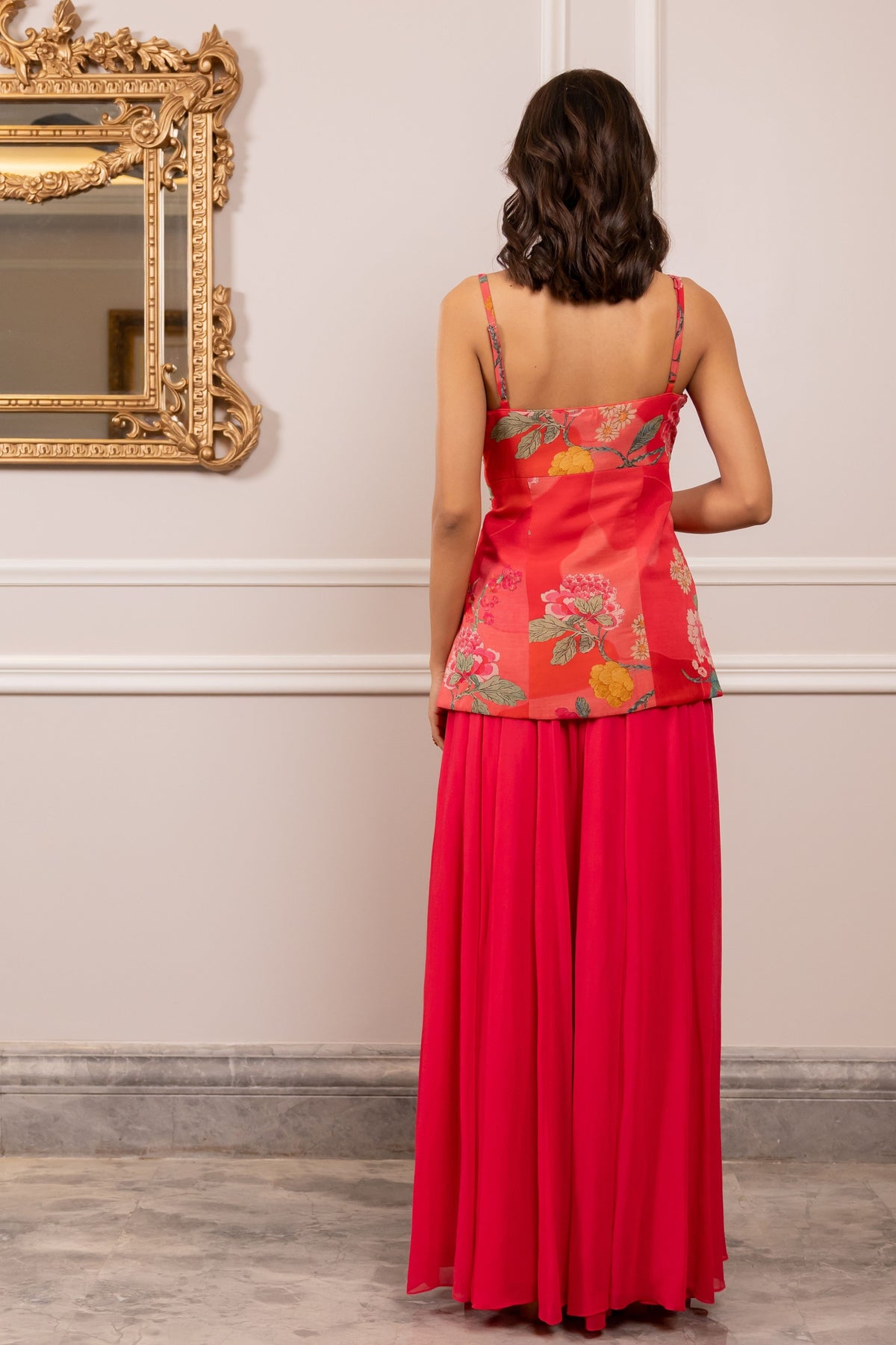 Miyu Red Sharara Set