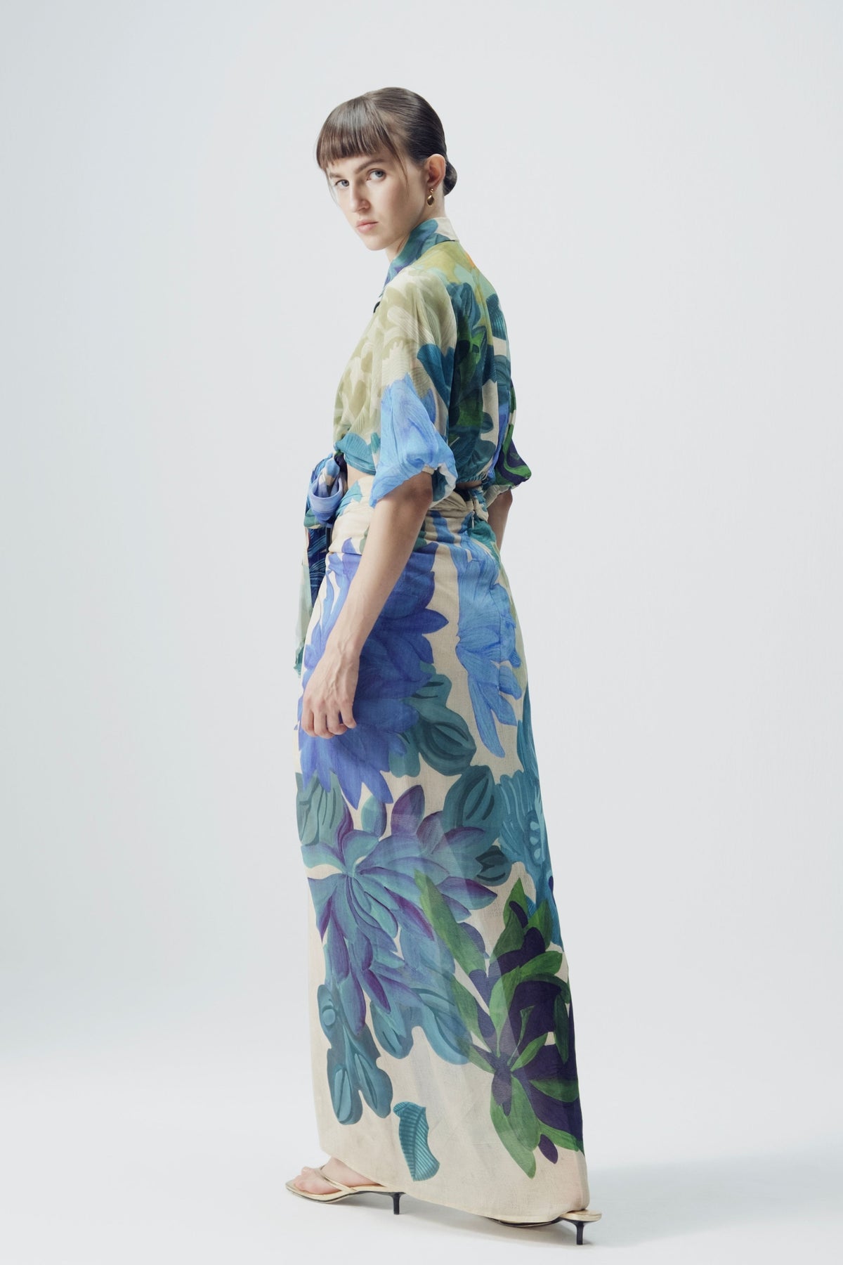 Garden Party Tie up Top and Skirt Set