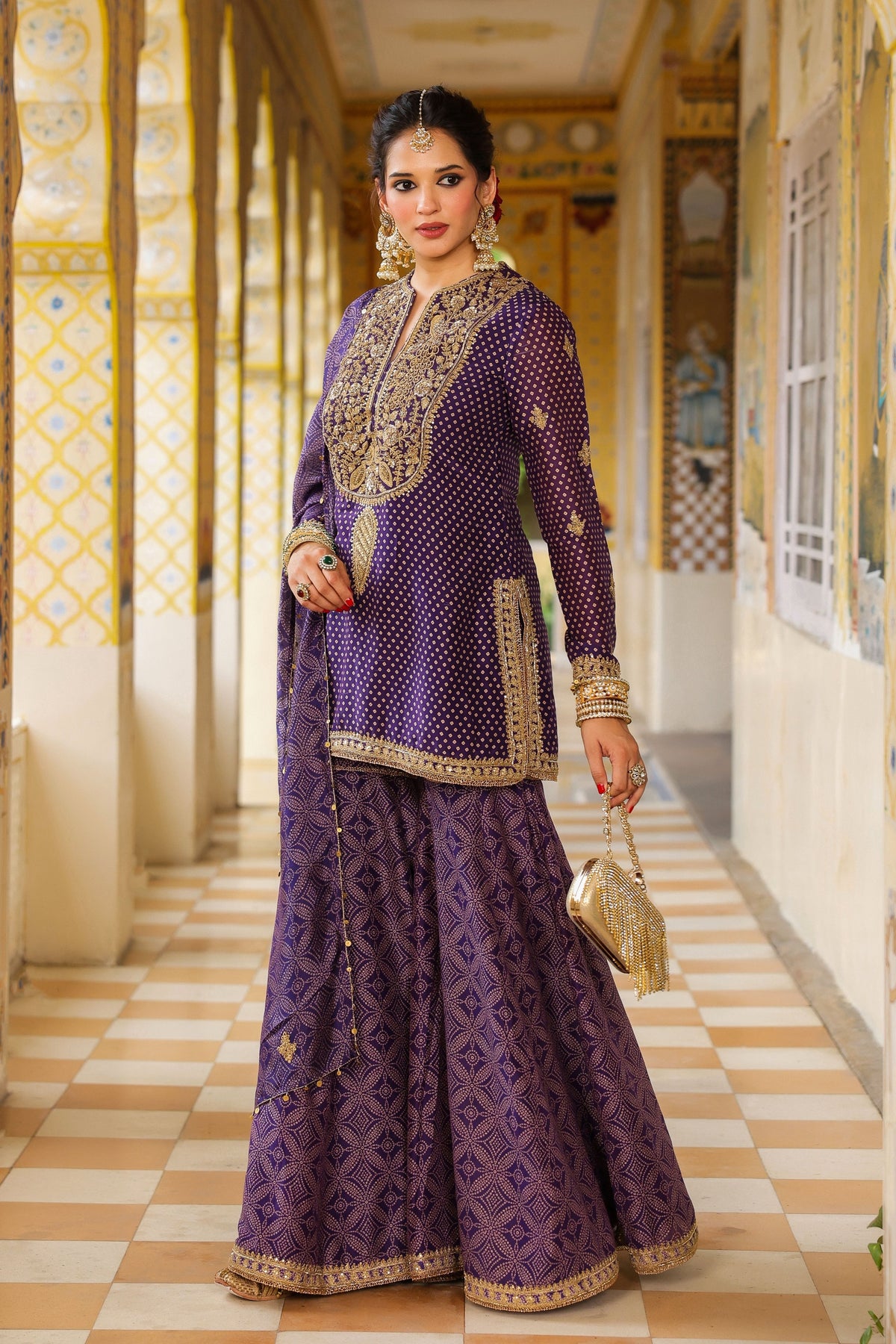 Ahista Purple Printed Sharara Set