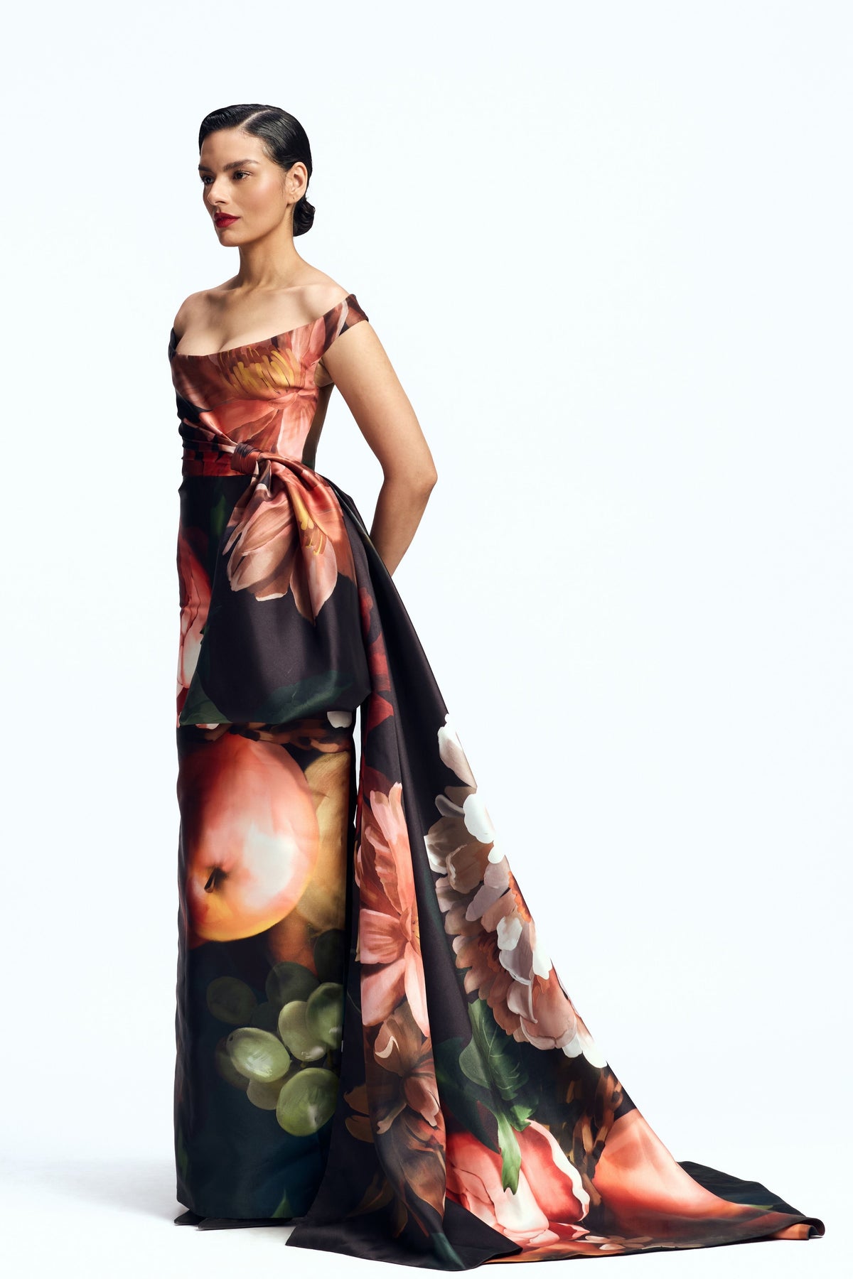Draped Column Gown