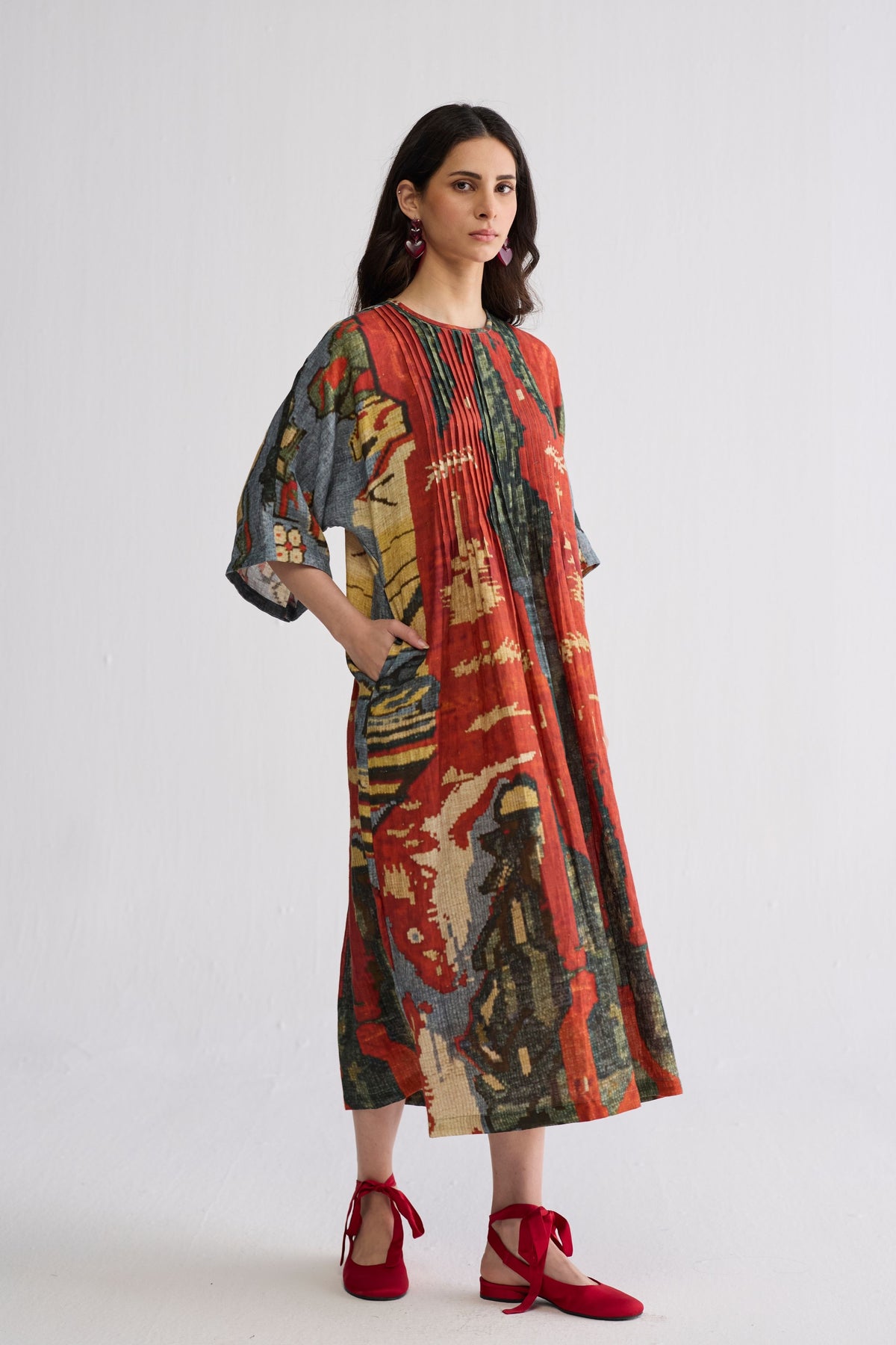 Alo Linen Pintucks Dress