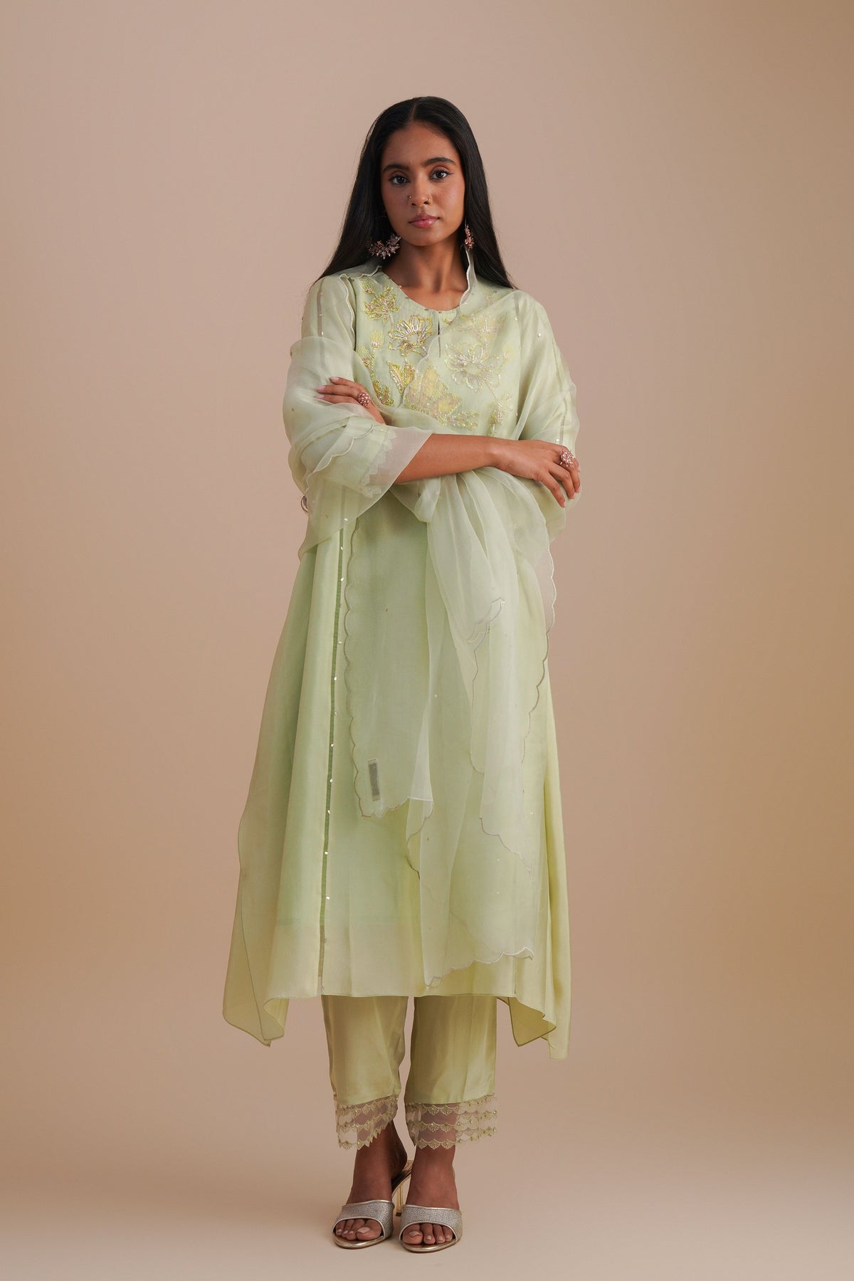 Mist Applique Kurta Set