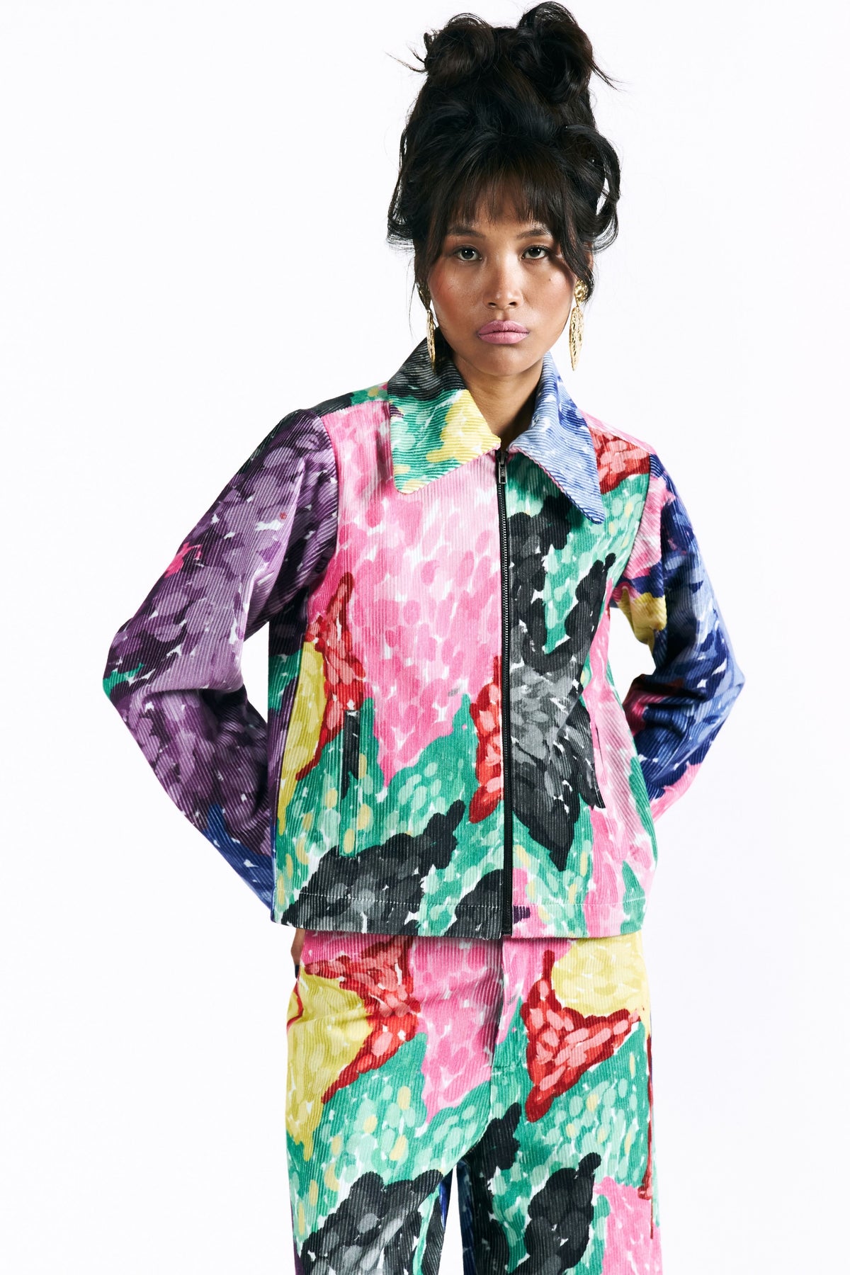 Printed Peonies Jacket