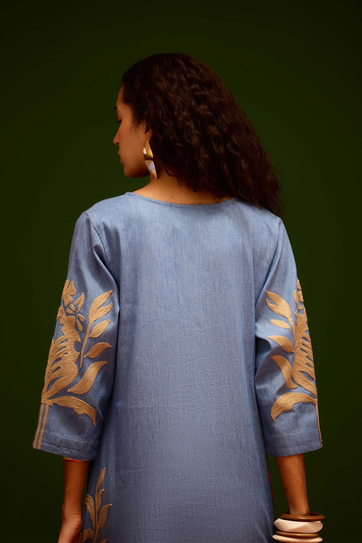 Blue Cotton Shift Dress