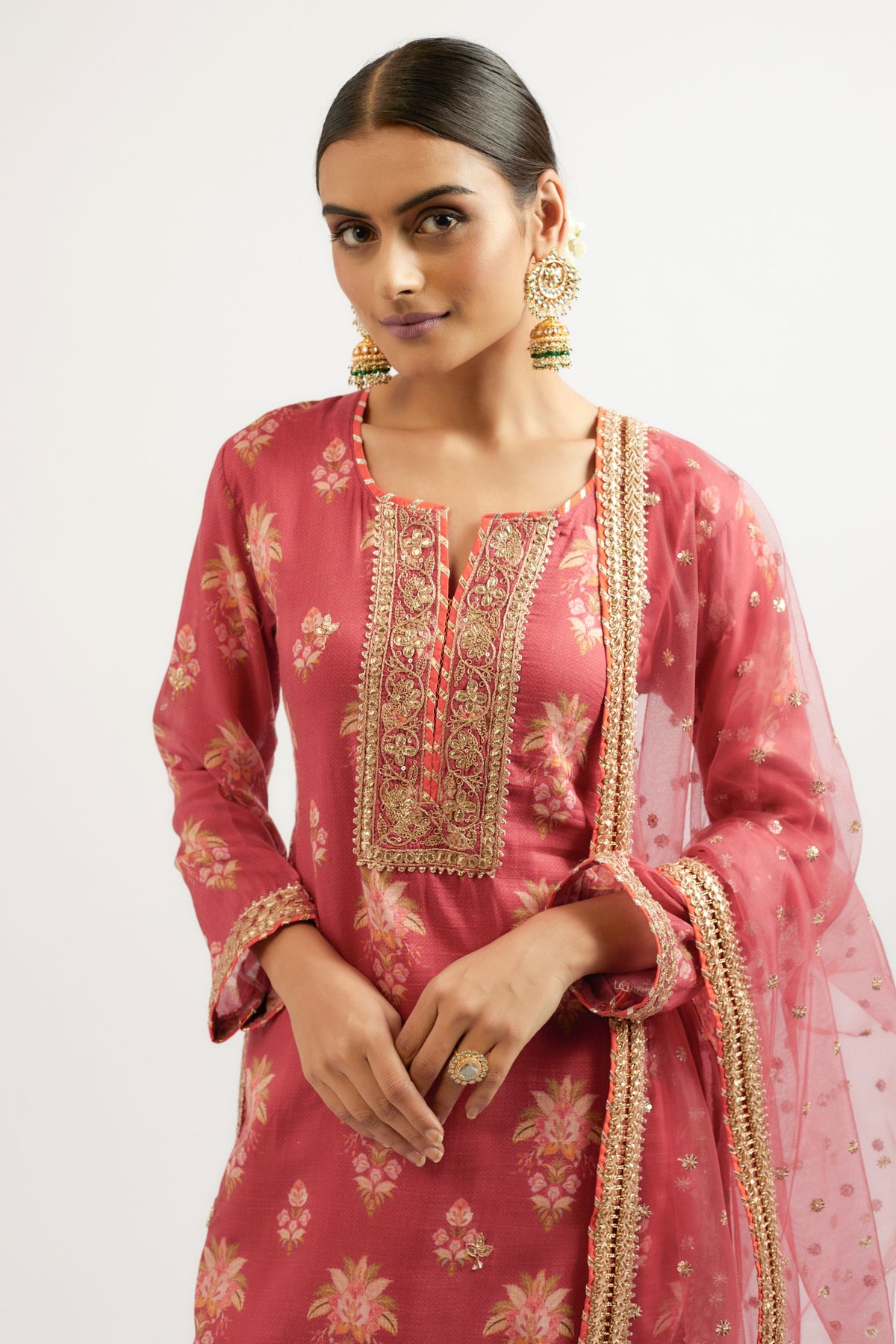 Red Moulika Dhoti Set