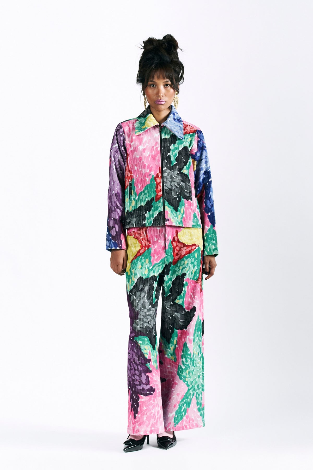 Printed Peonies Pants