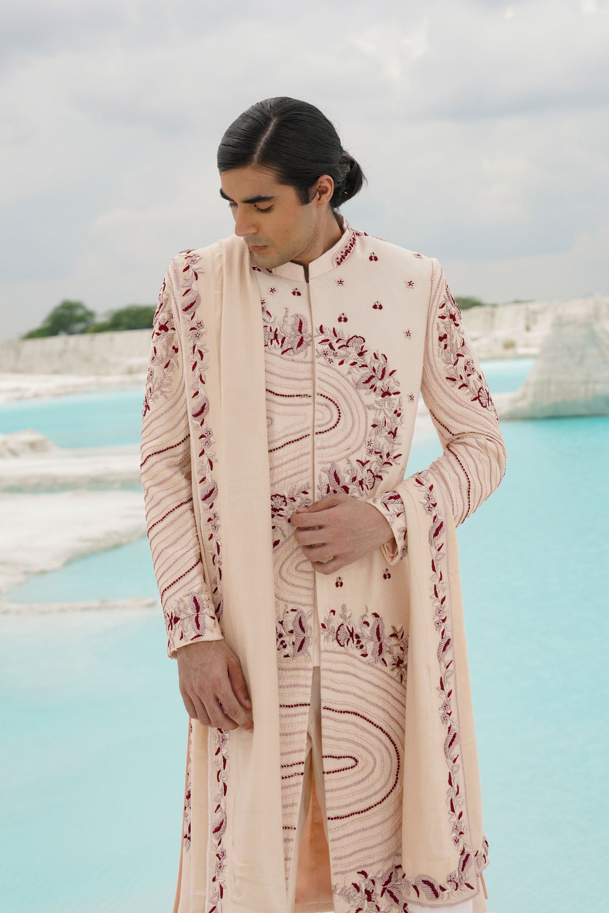 Off White Sherwani Set