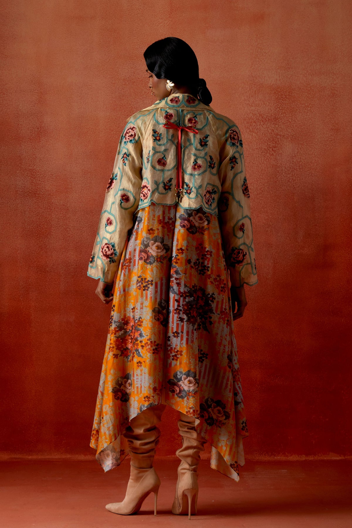 Printed Long Trench Coat