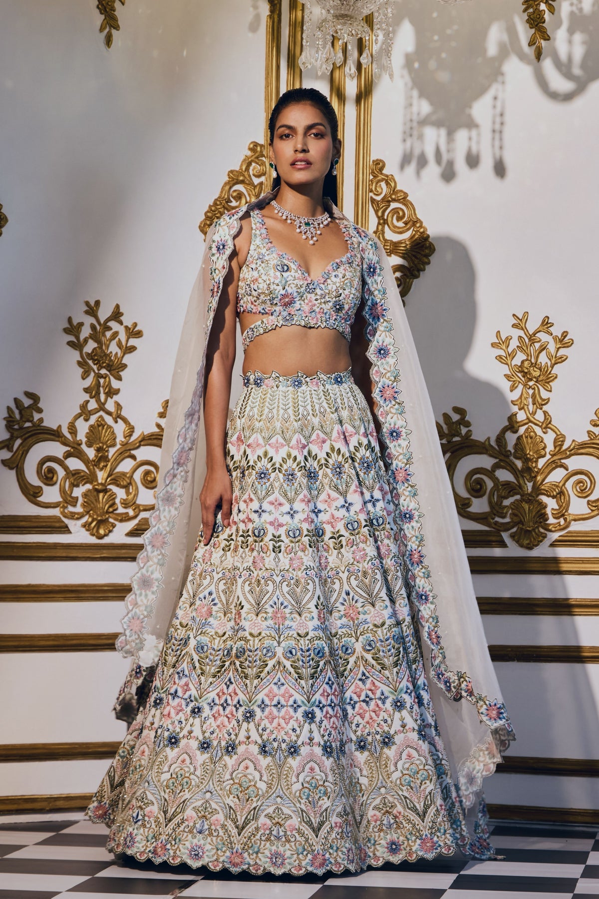 Solene Full Jaal  Lehenga Set
