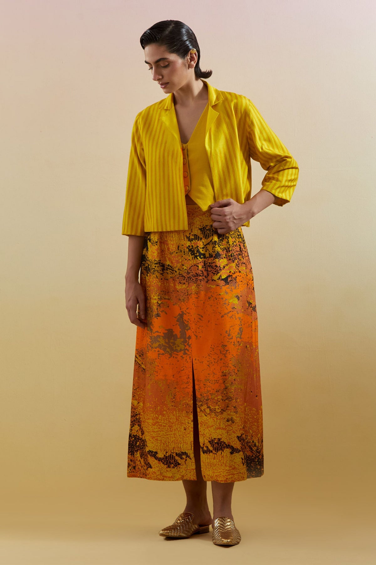 Gliss Yellow & Orange Jacket Set