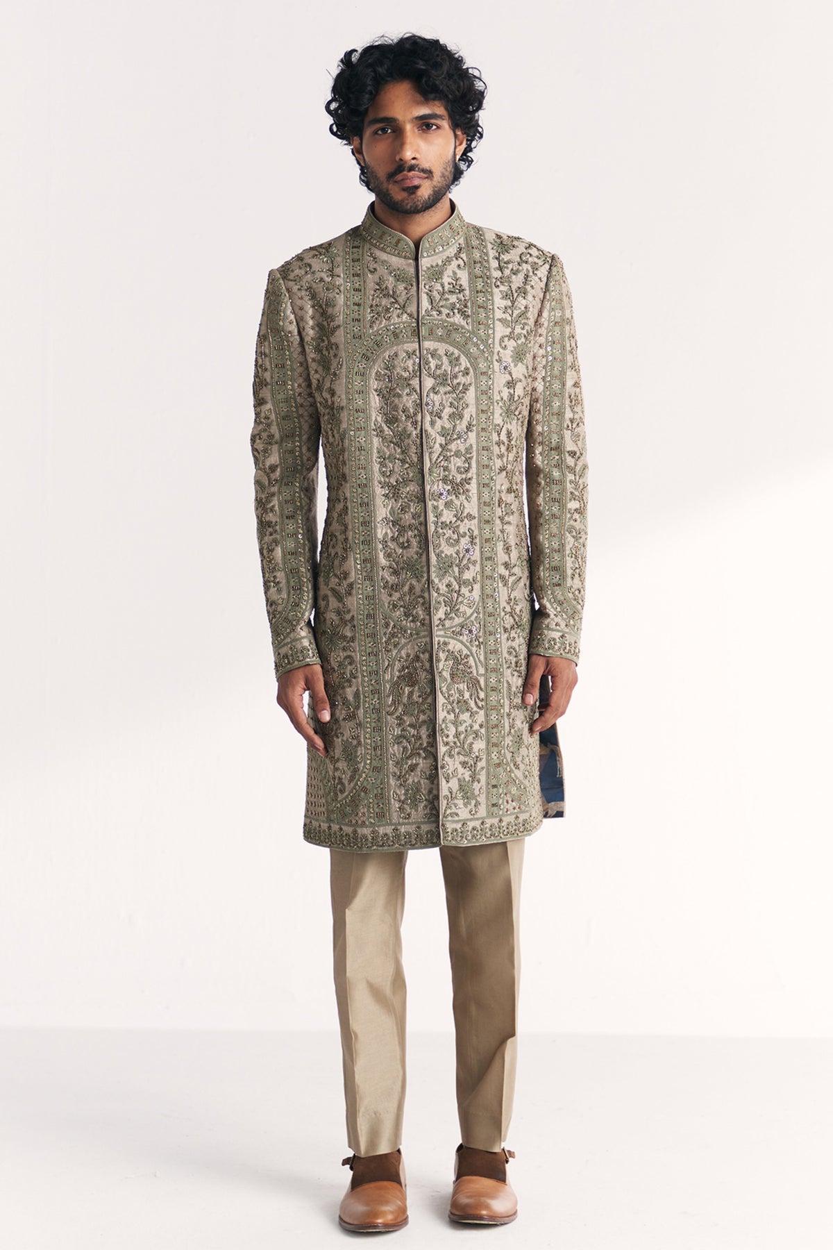 Karan Green Achkan Set