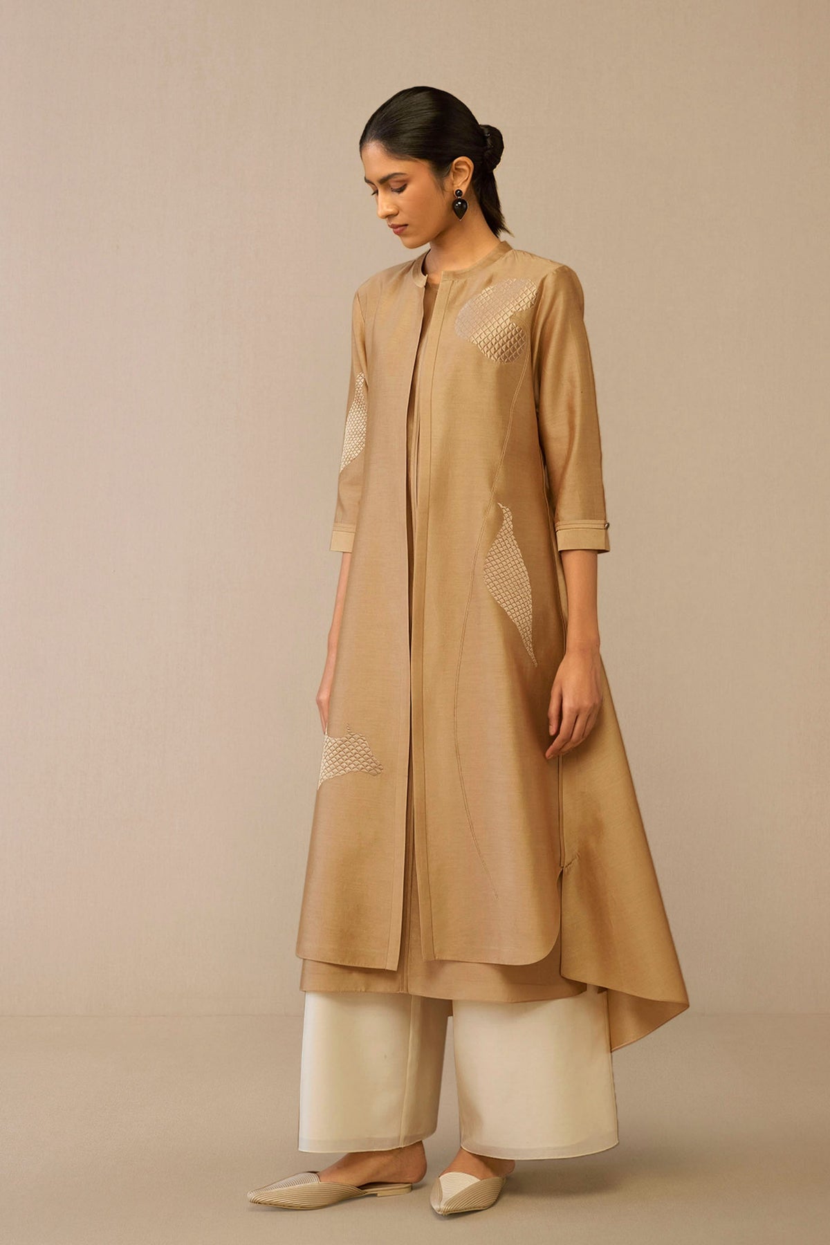 Beige Dilzan Jacket Set