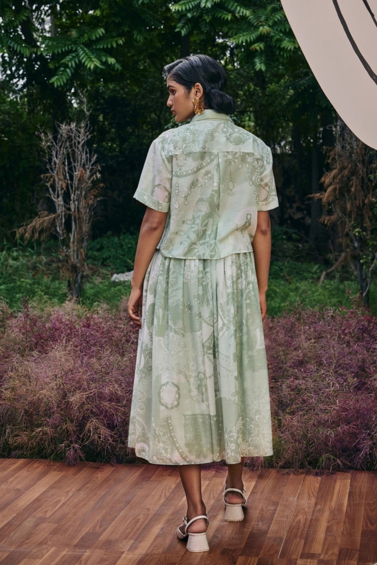 Treasure Classic Shirt and Pleated Midi Skirt