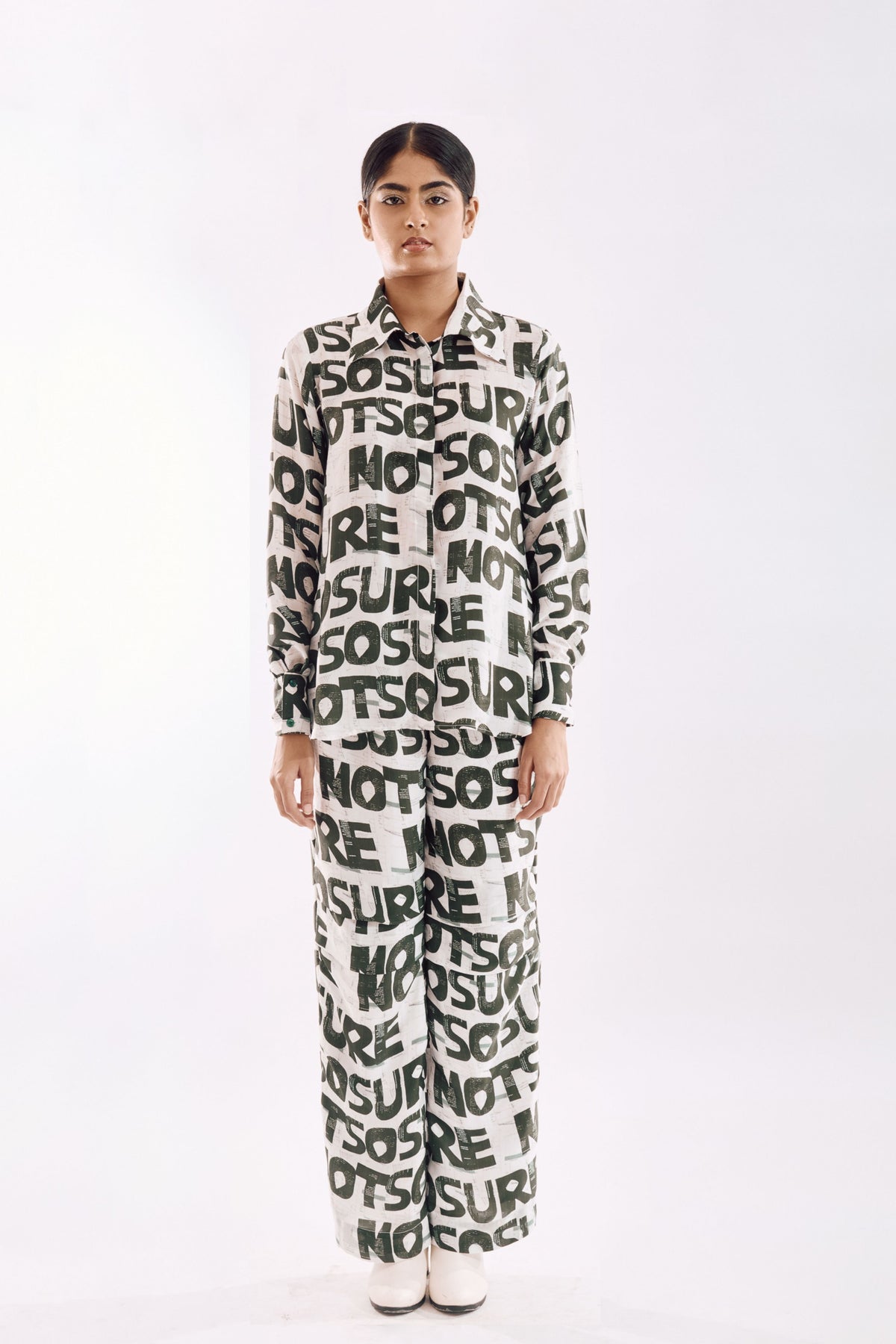 White Green Check Co-ord Set