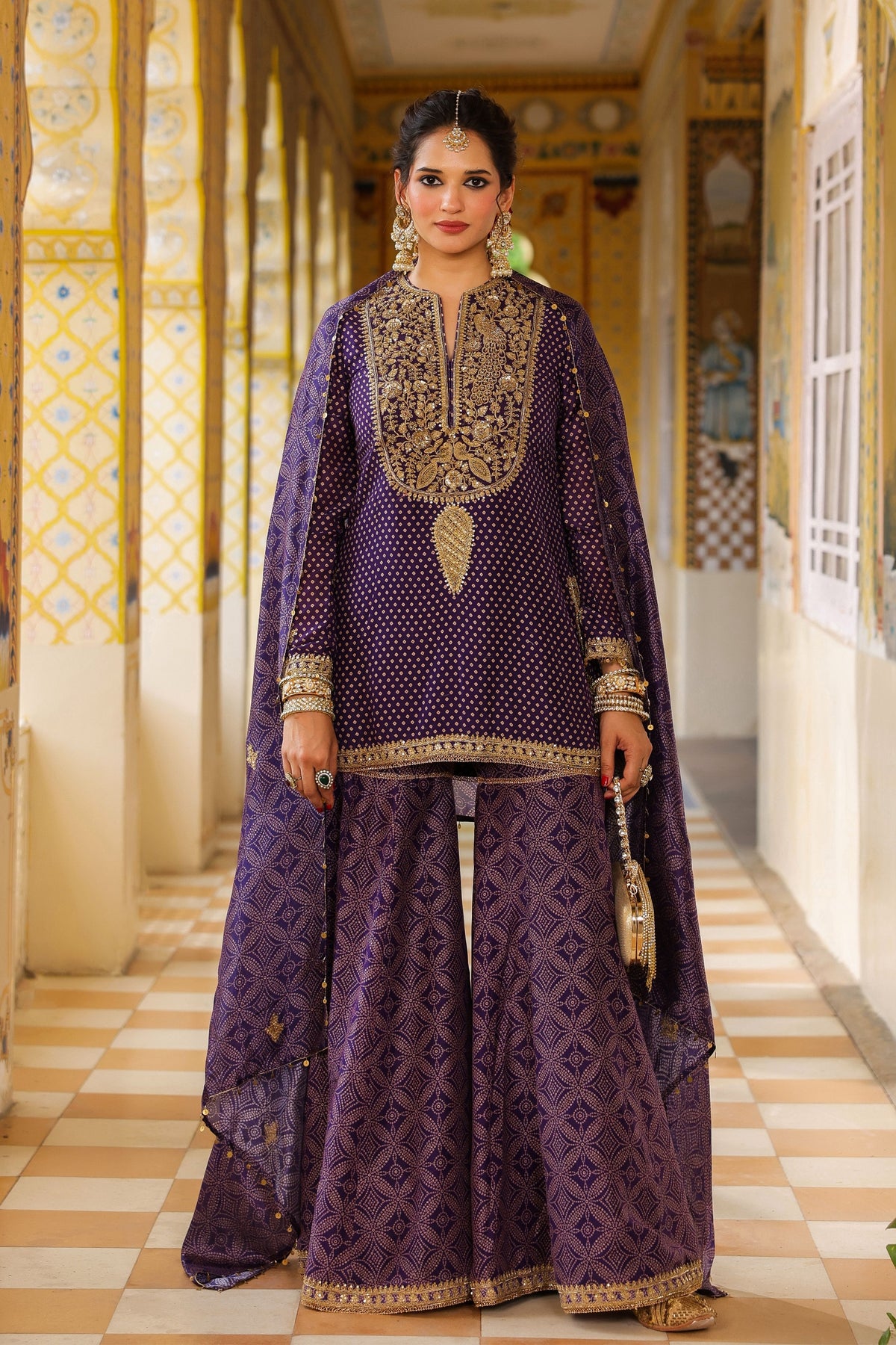 Ahista Purple Printed Sharara Set