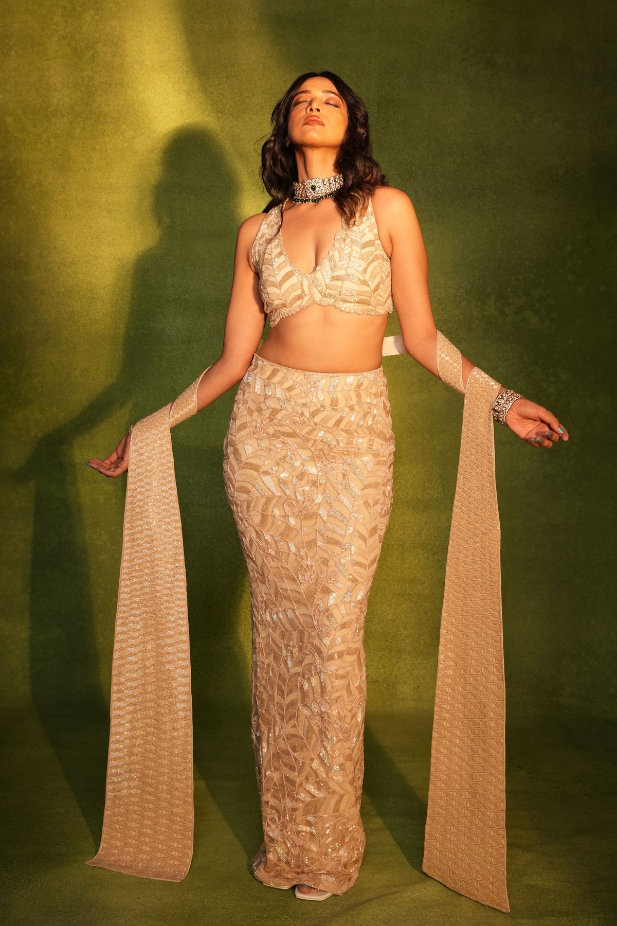 Golden Skirt Set