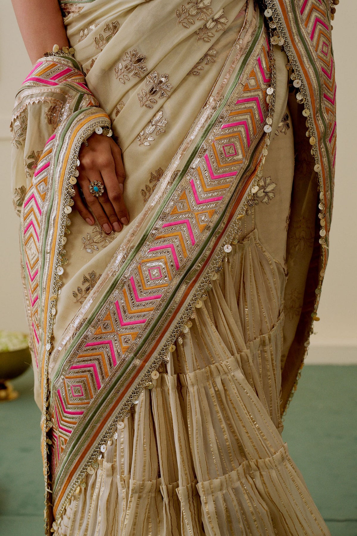 Zehn Draped Saree Set