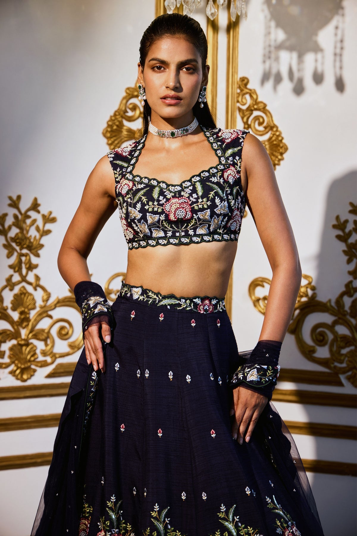 Everbloom Navy  Lehenga Set