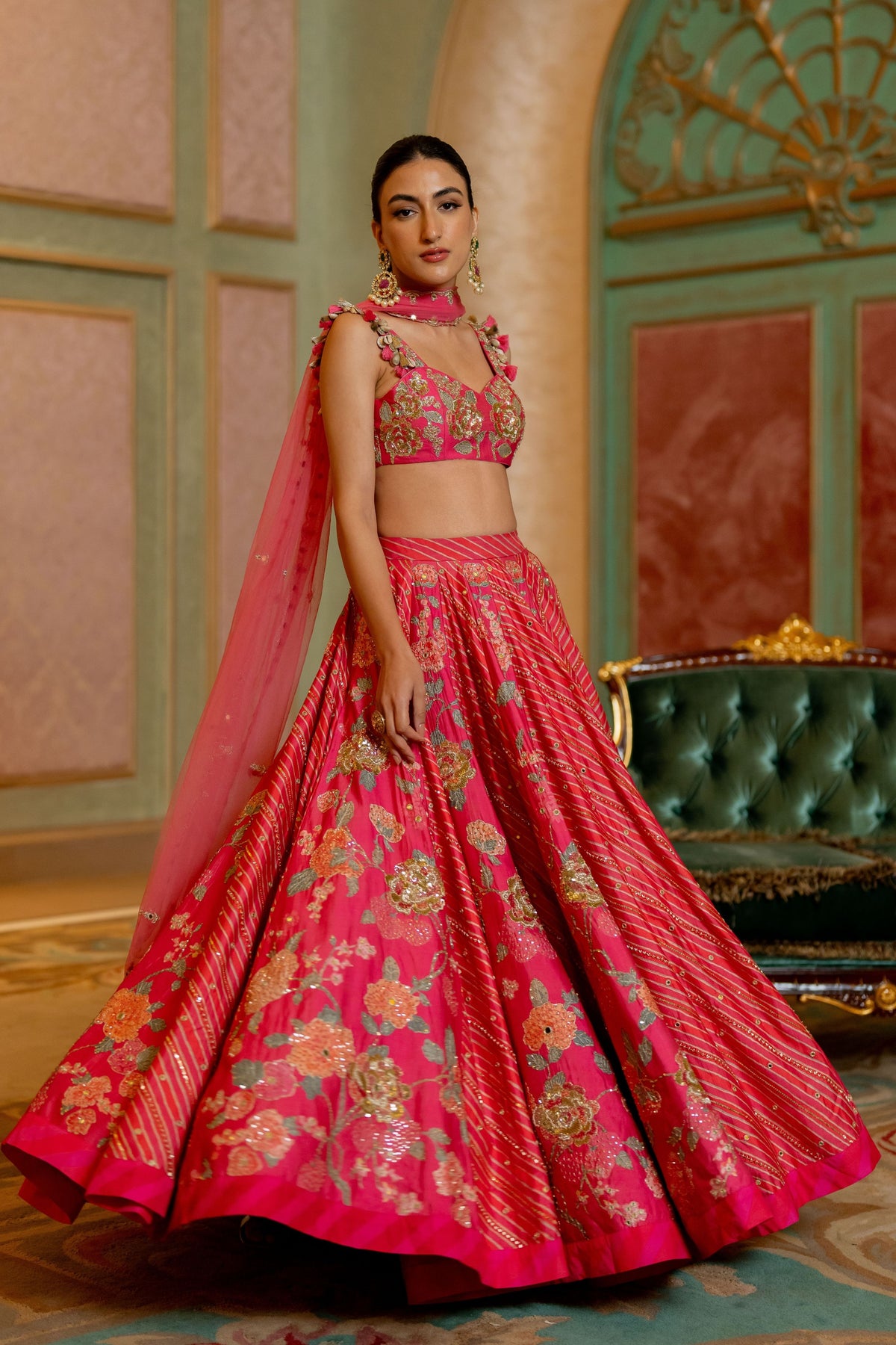 Blooming Floral Printed Lehenga Set.