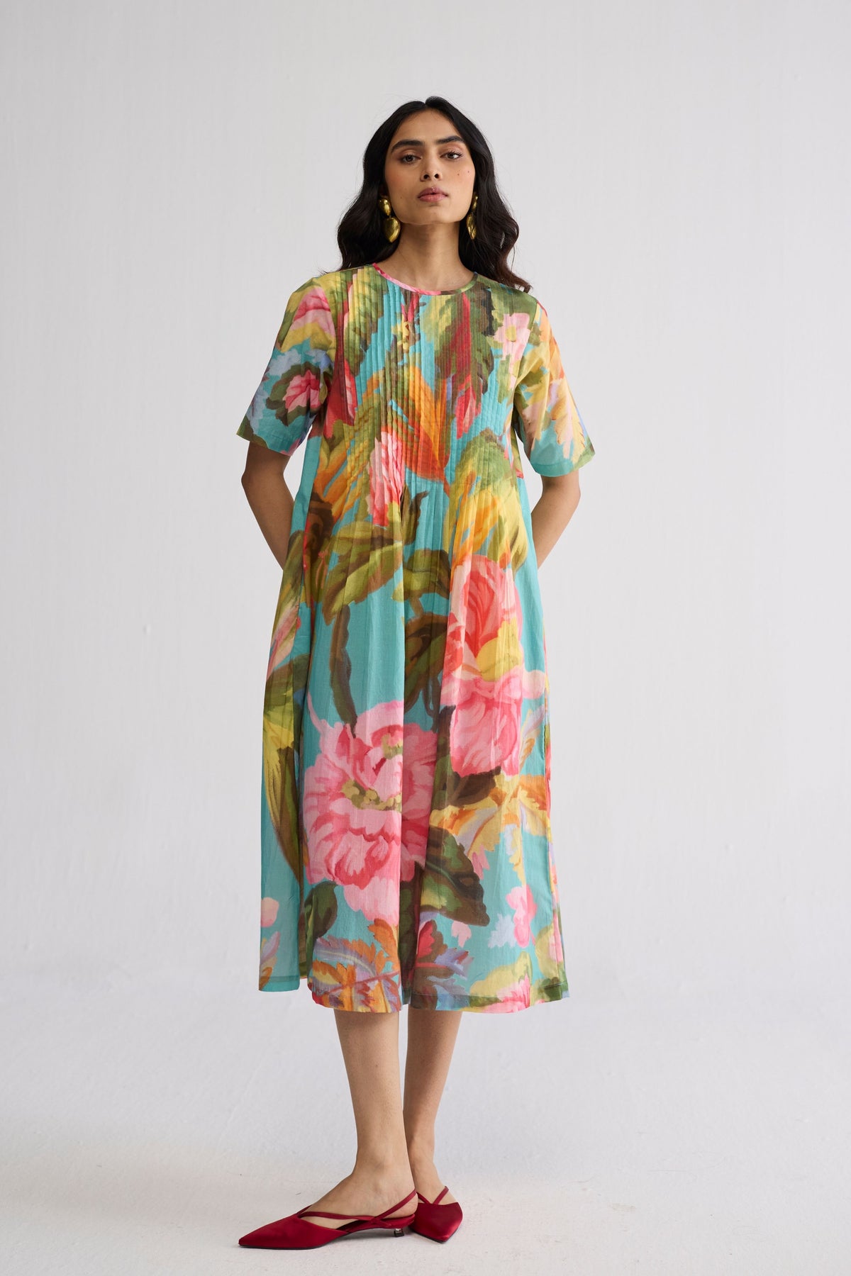 Campari Pintucks Dress