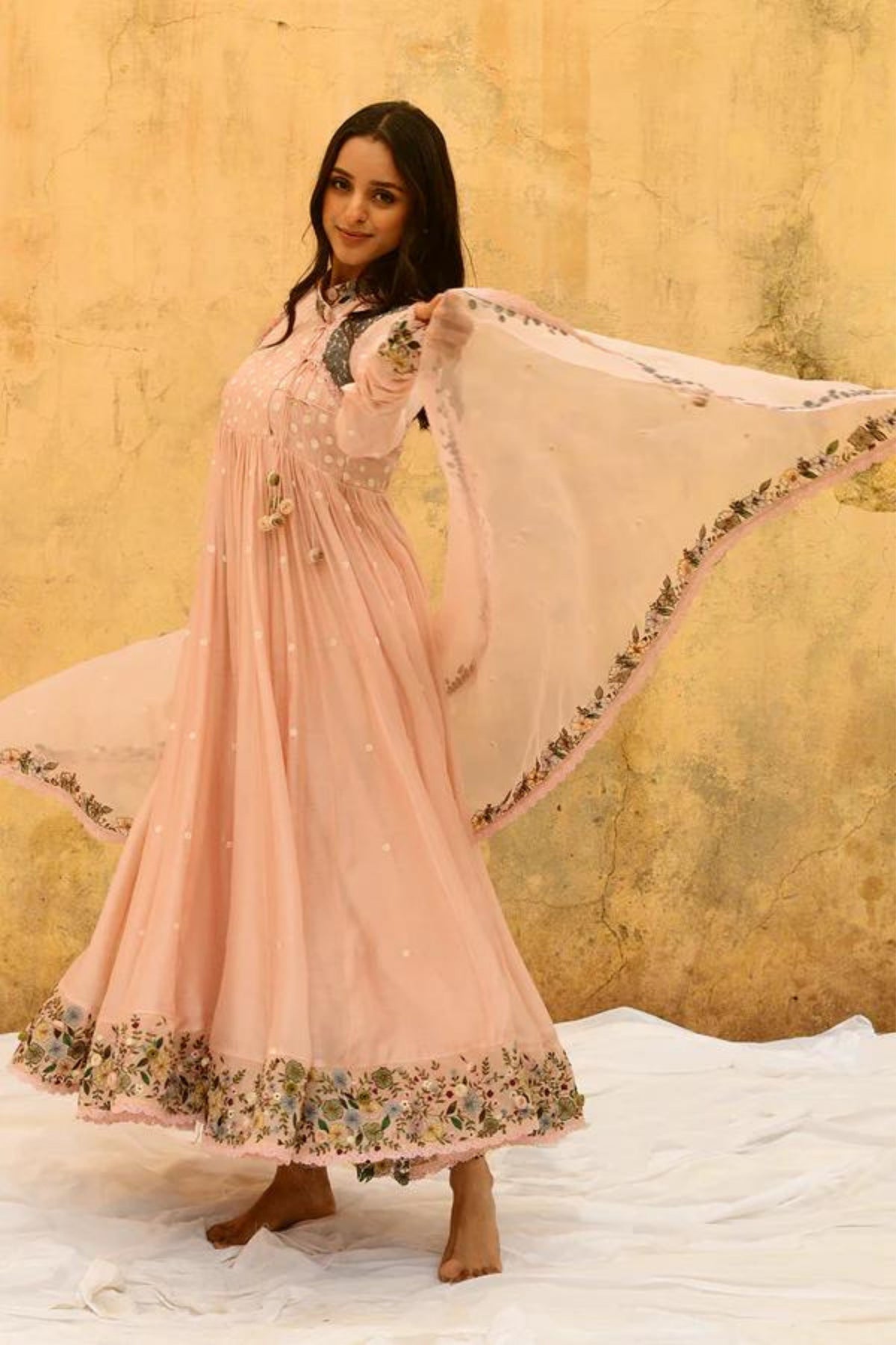 Pink Orchid Poshak Anarkali Set