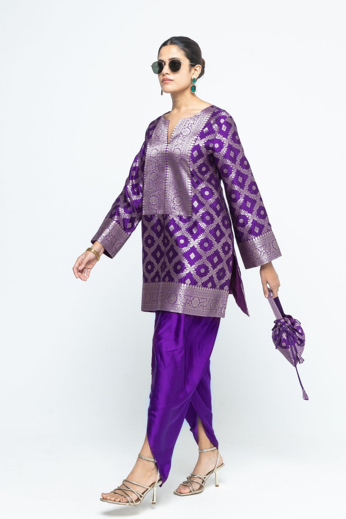Heer Purple Tunic Set