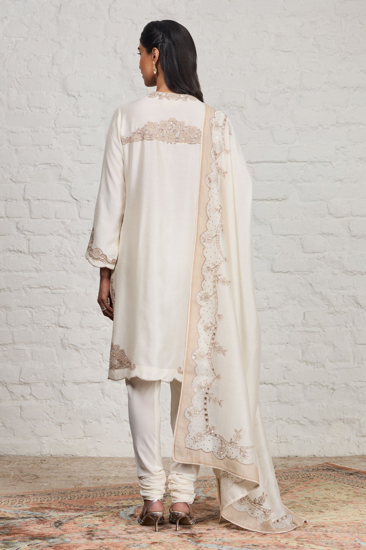 Off-white Long Kurta Set