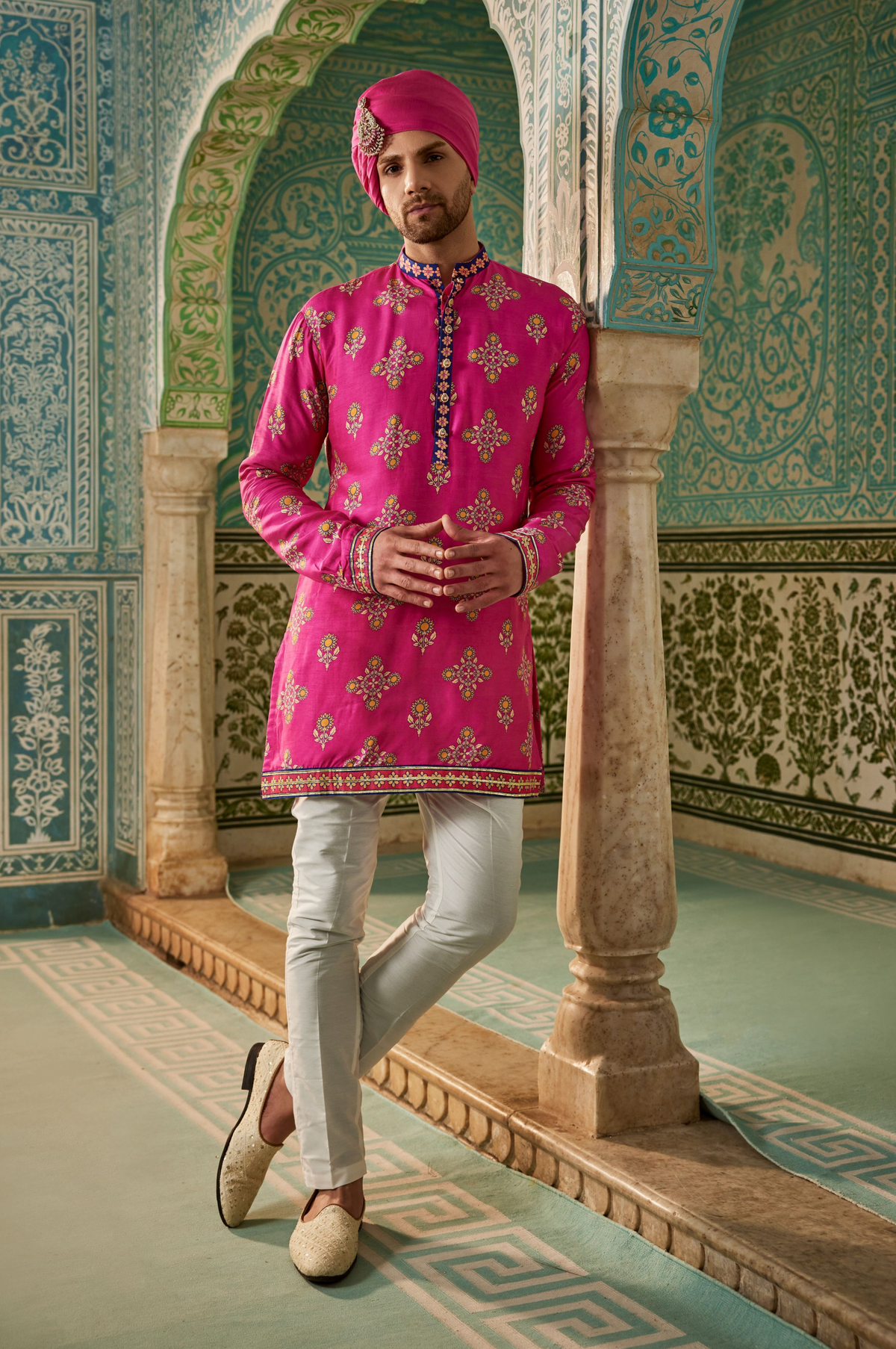 Pink Printed Kurta With Pant