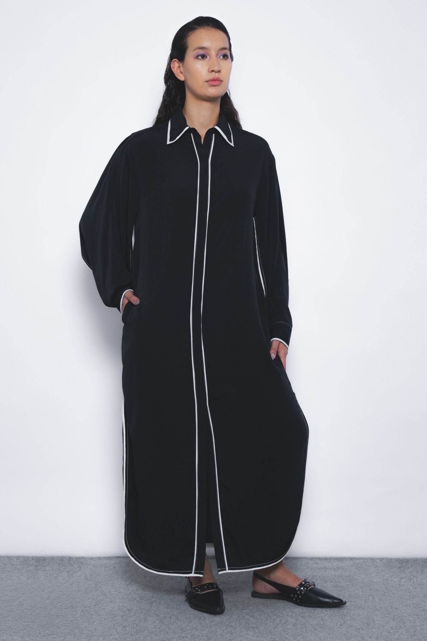 Elian Crepe Shirt Dress - Leh Studios - Elahe