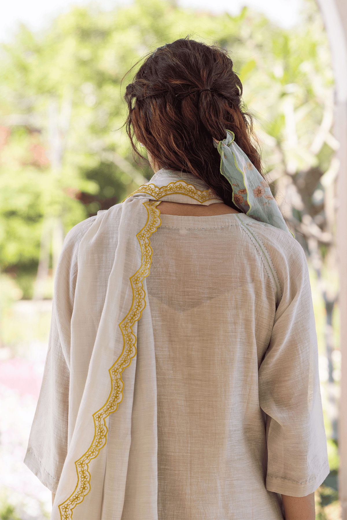 Ethereal Silk Khadi Beige Dupatta