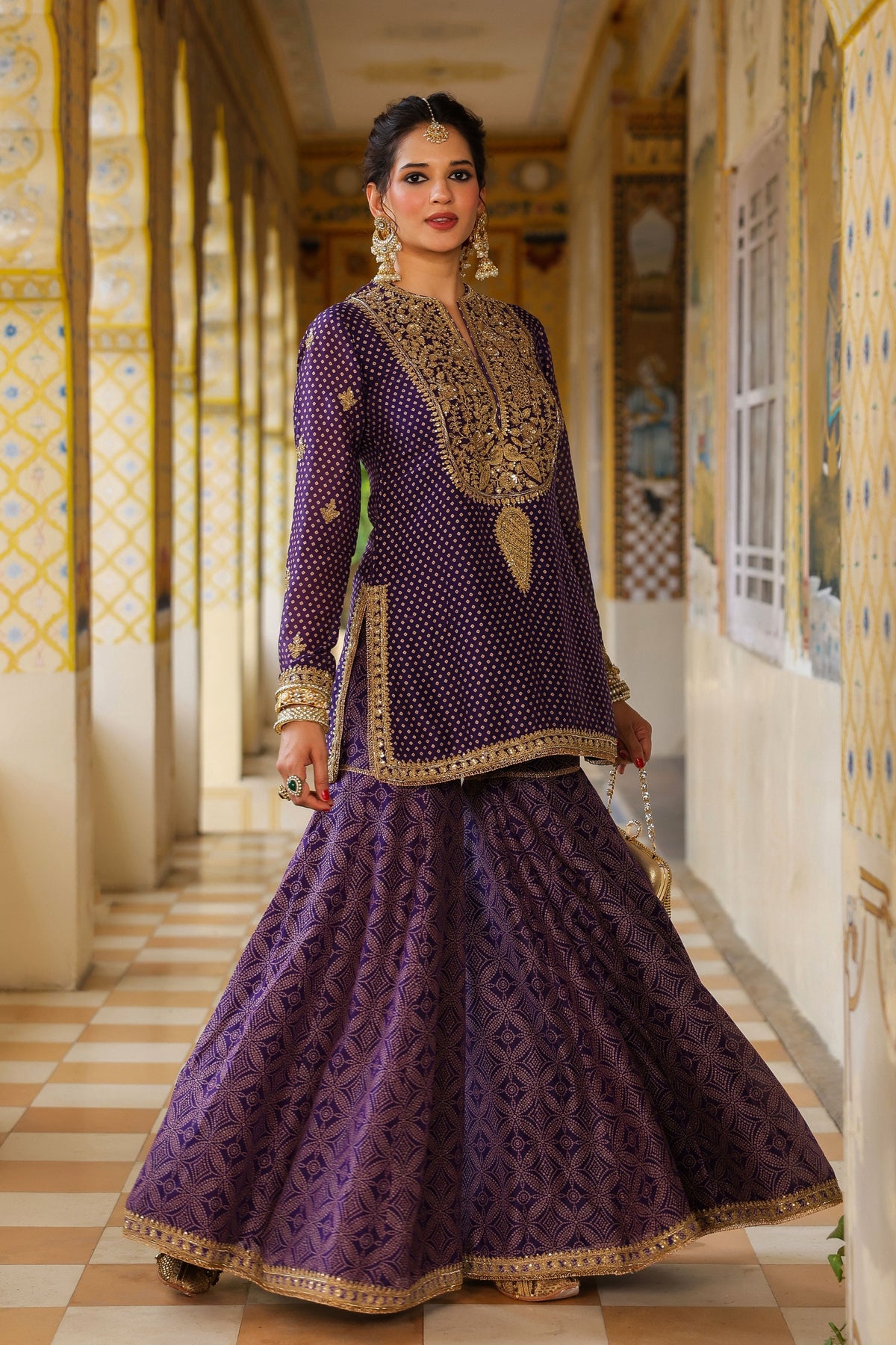 Ahista Purple Printed Sharara Set