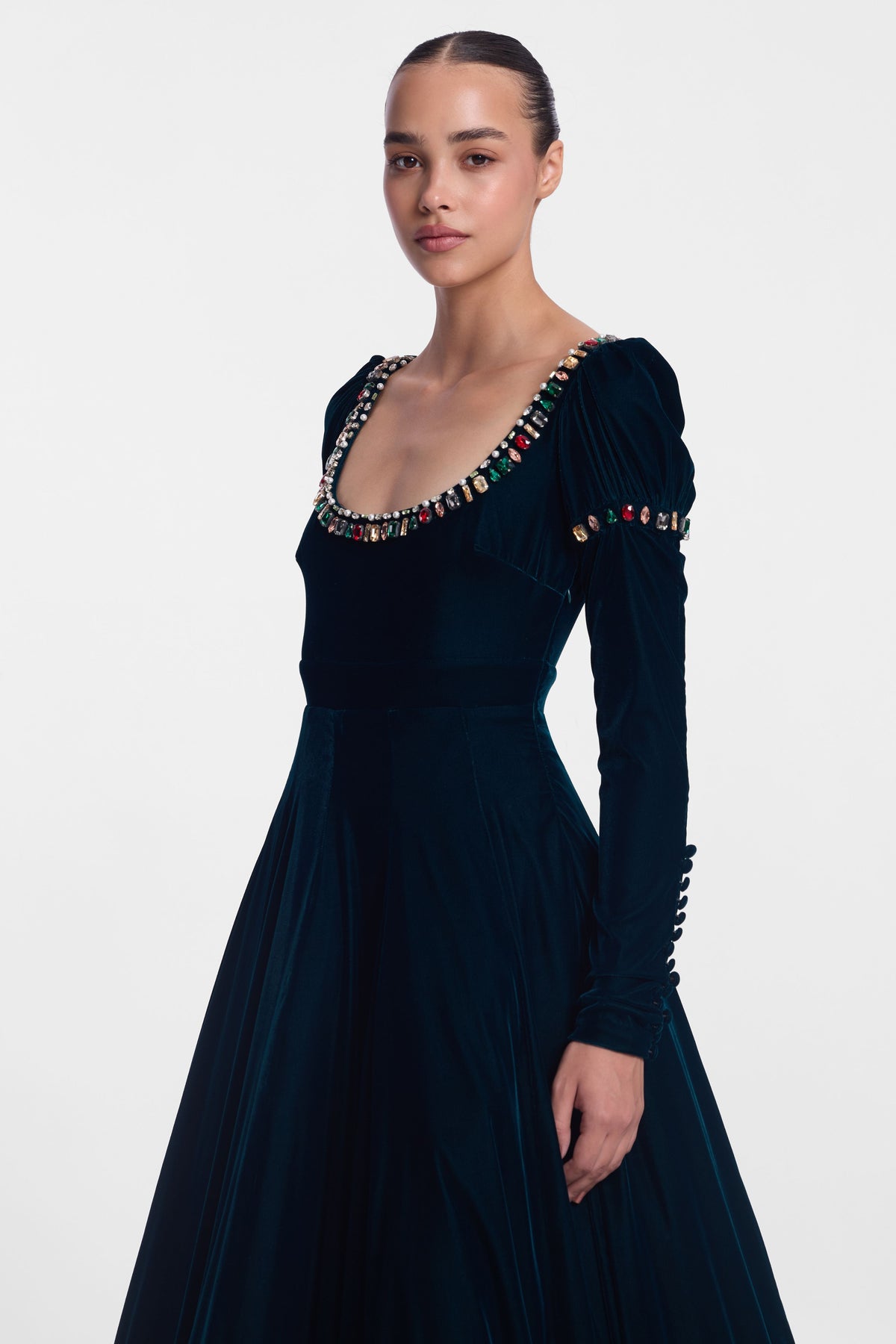 Velvet Empire Cut Gown