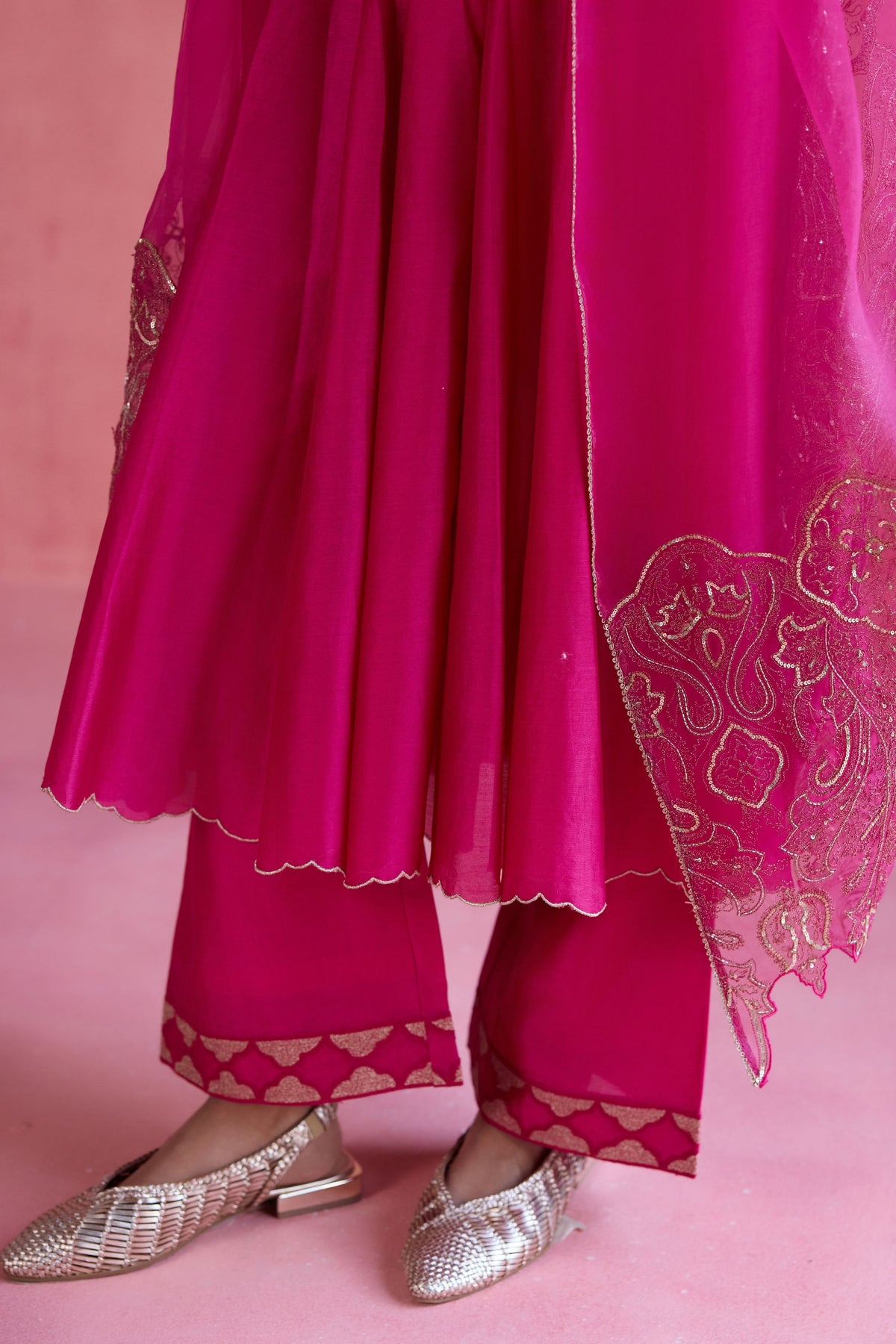 Gul Fuchsia Anarkali Set