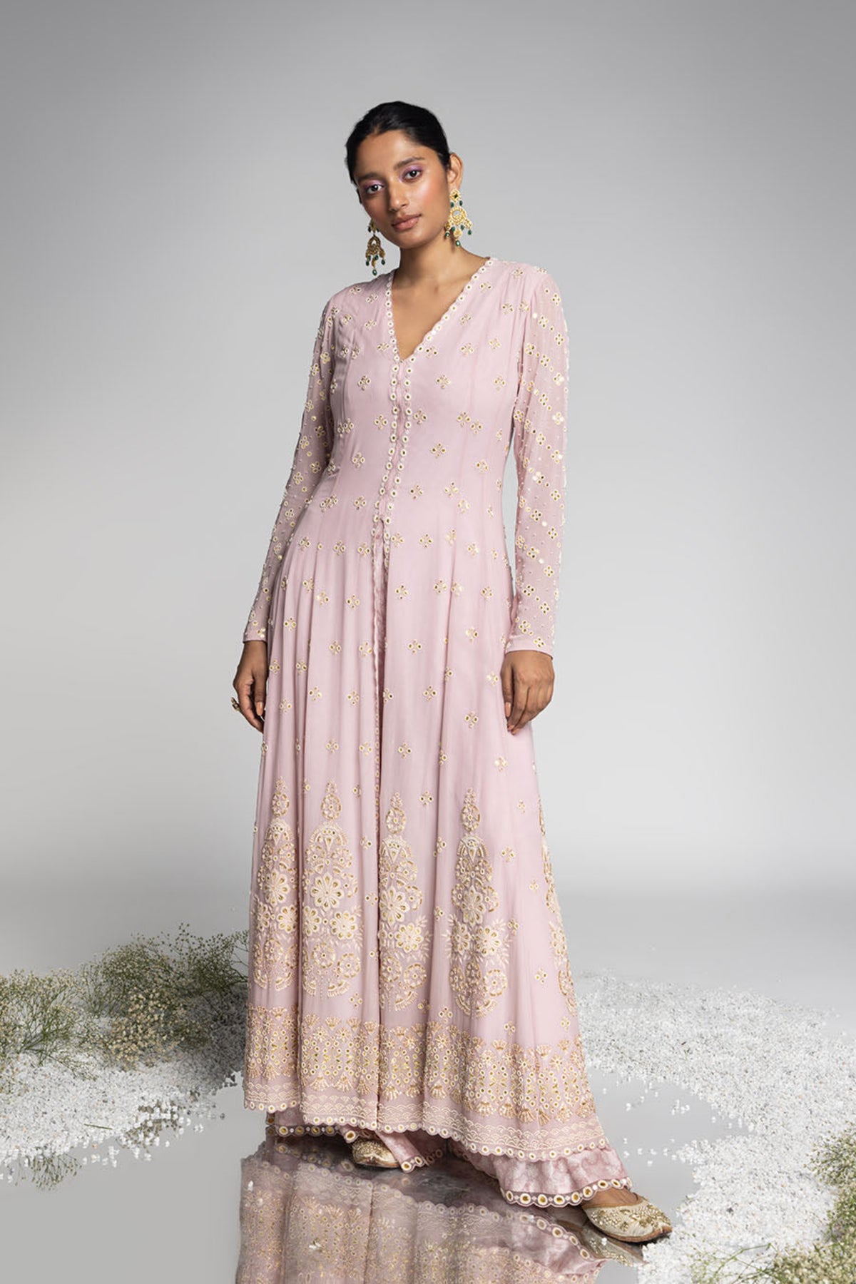 Mauve Georgette Anarkali Set